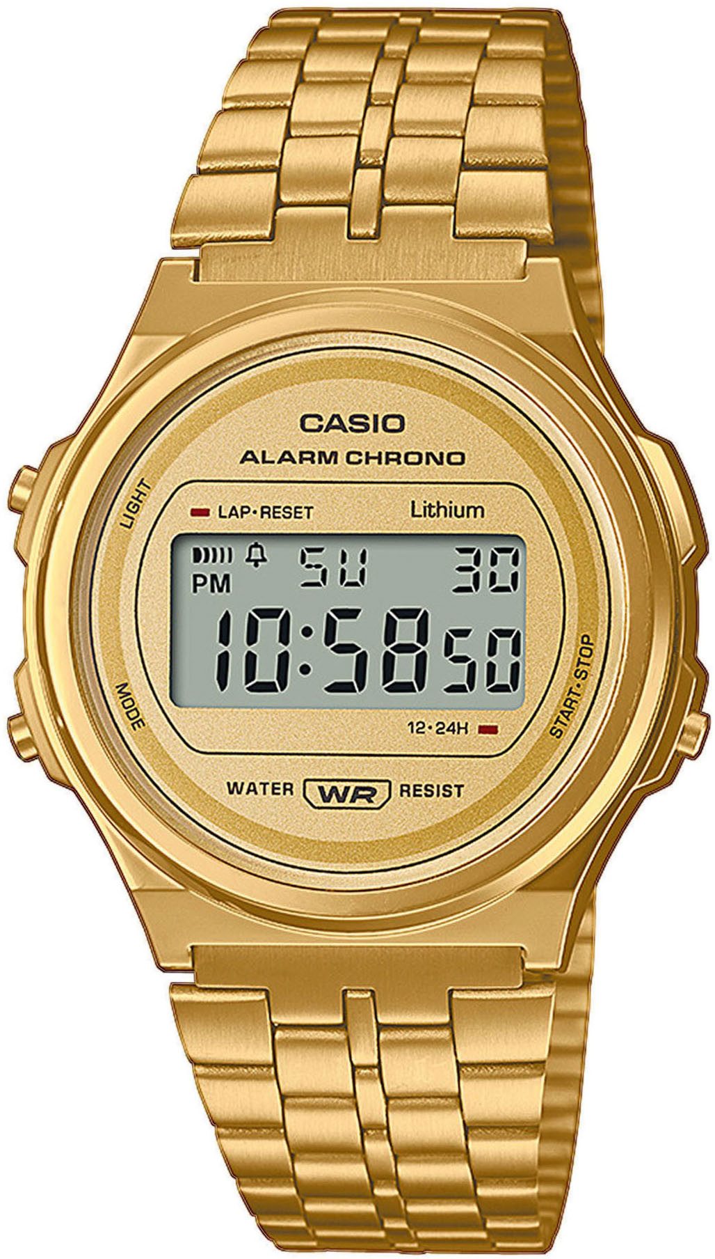 CASIO VINTAGE Chronograph A171WEG-9AEF, Quarzuhr, Armbanduhr, Damenuhr, Herrenuhr, Digitaluhr,Edelstahlarmband