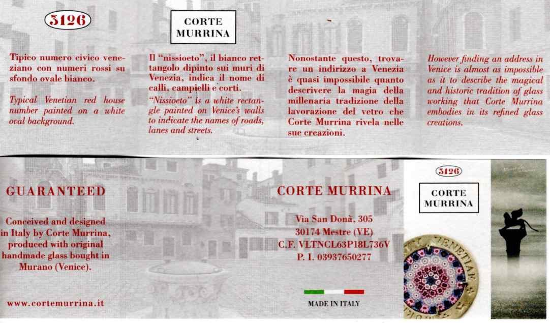 Murano Carina Murano - Millefiori of cm, echtes 45 aus aus - Italy Original island rot Murano Kette Glas Perlenkette Venice mit Bella Glas Venedig