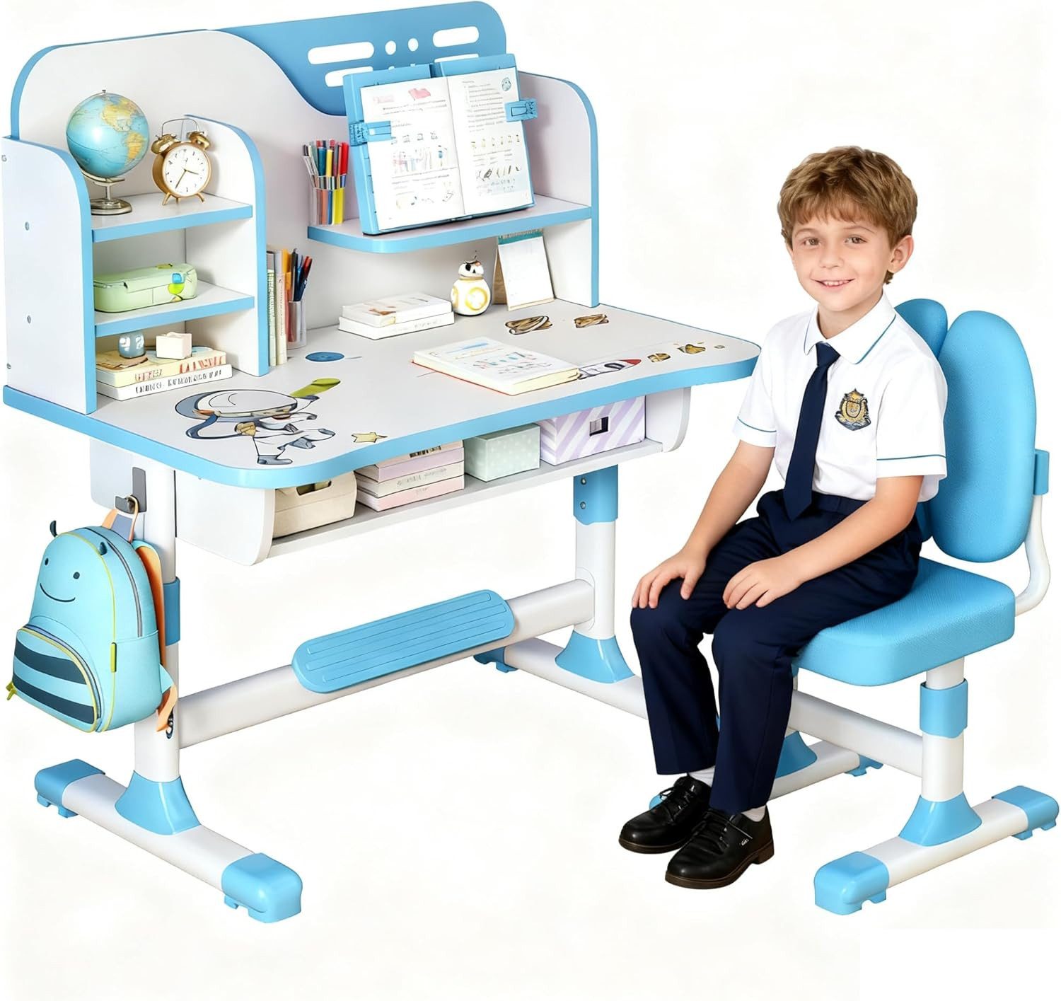 Rutaqian Kinderschreibtisch Kinderschreibtischstuhl Set für Kinder,Höhevers günstig online kaufen