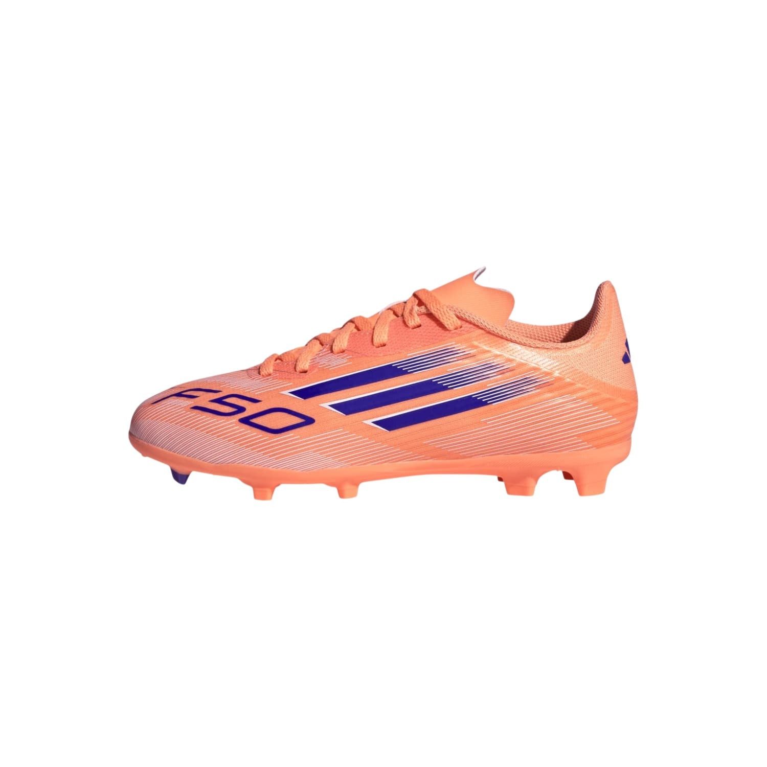 adidas Performance F50 League FG/MG (Kunstrasen, für feste Böden) orange/blau Jungen Fußballschuh – Bild 2 von 5