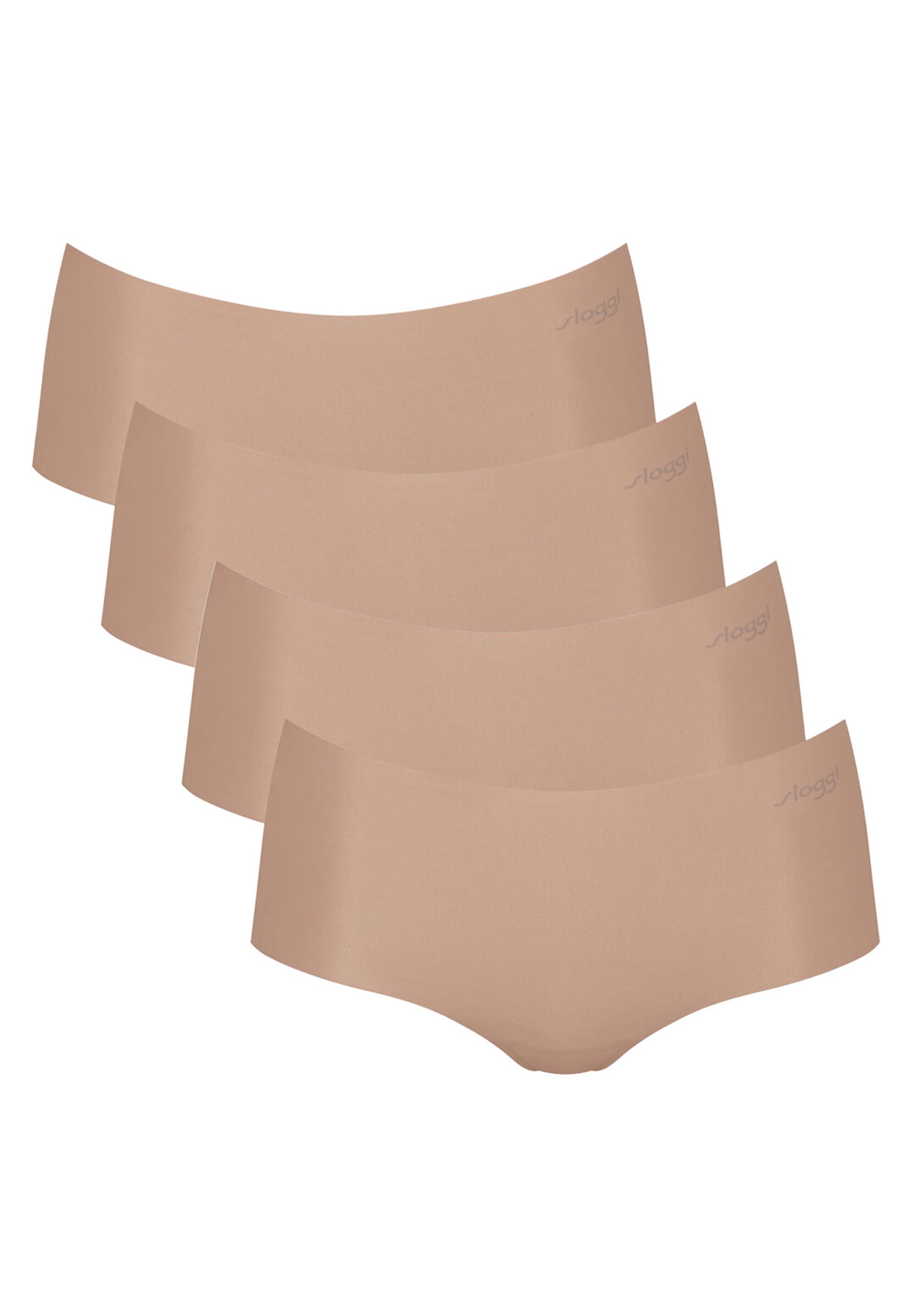 Sloggi Panty 4er Pack ZERO Microfibre 2.0 (Spar-Set, 4-St) Short Slip - Nahtlos - Kein Abzeichnen unter Kleidung Cameo Braun