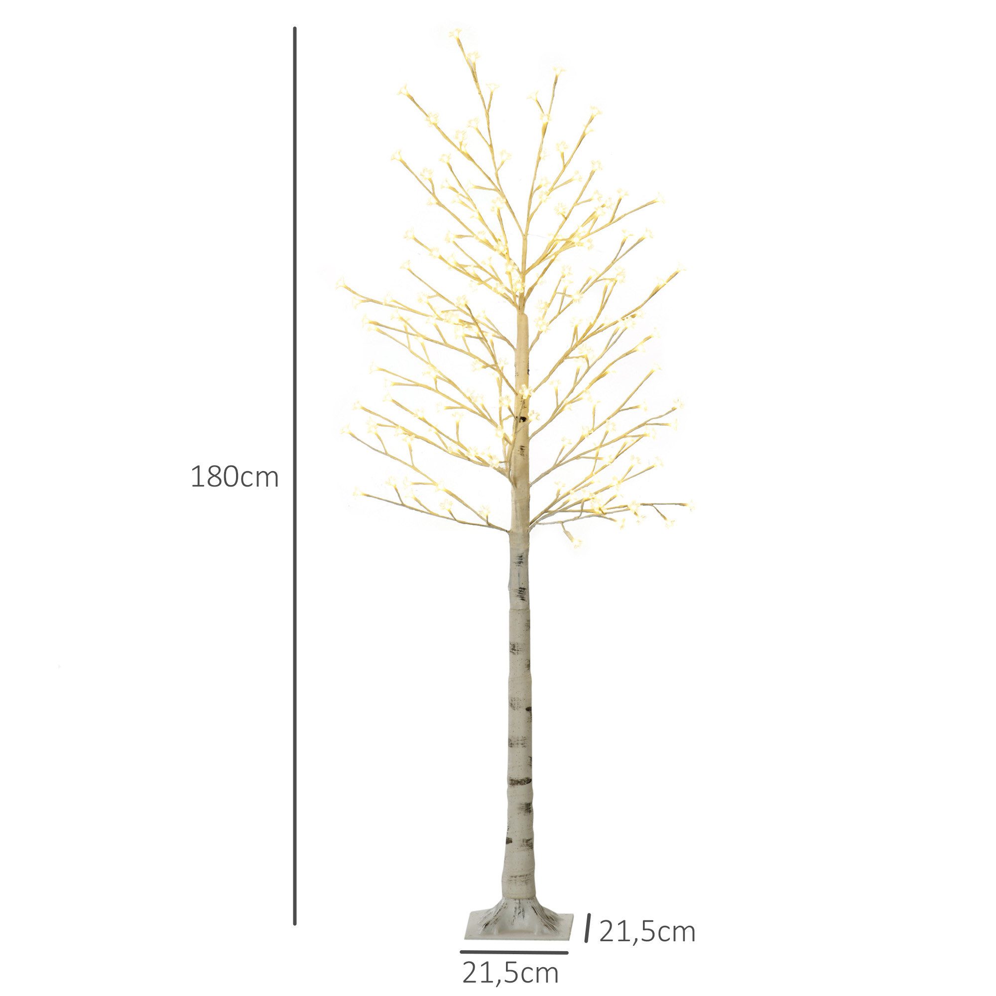 HOMCOM LED Baum Kunstbaum, Kirschbaum mit 180 LEDs, 3 Helligkeitsstufen, Osterdeko, Warmweiße LED-Lichter, LED, Warmweiß, Vorbeleuchtete Design