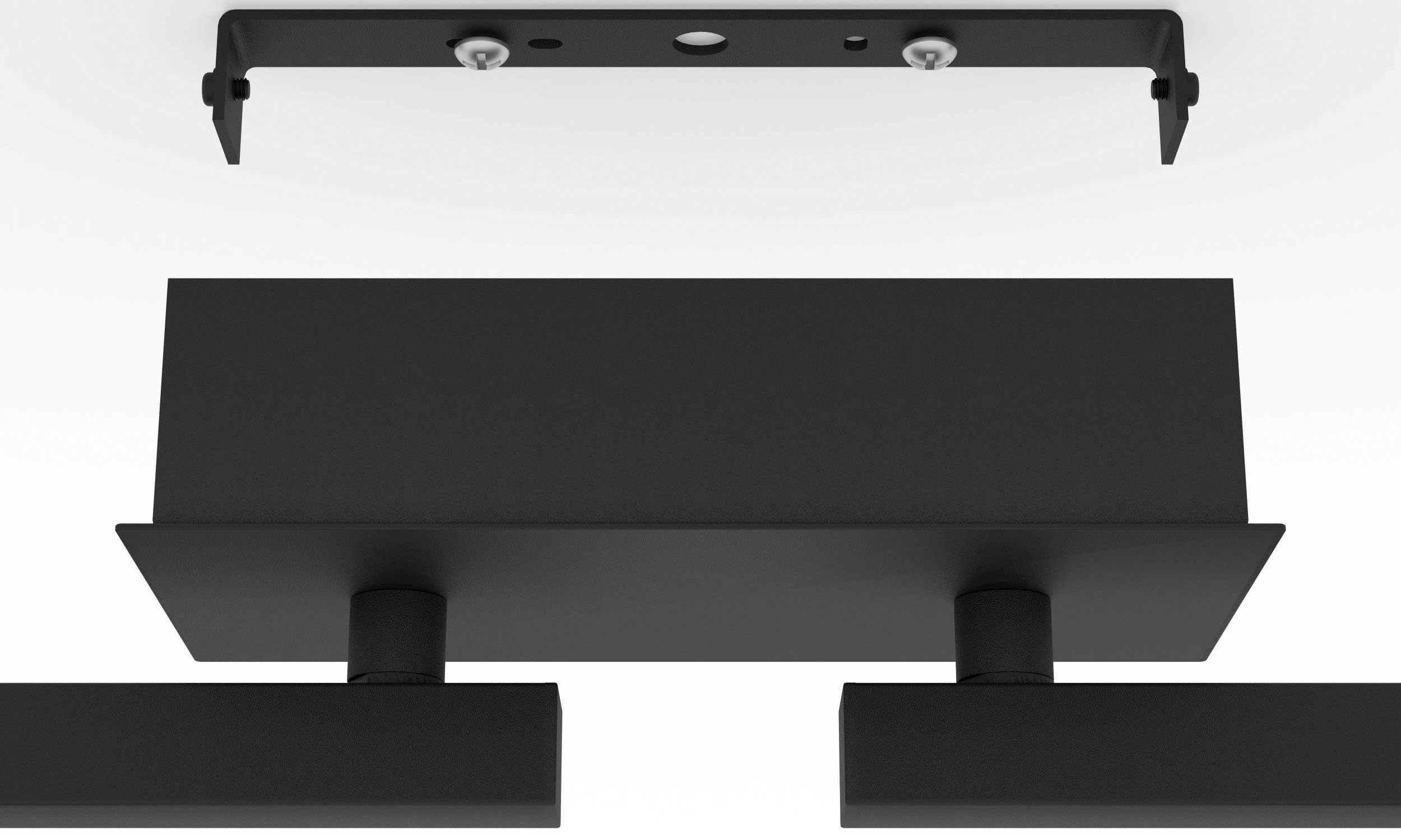 EGLO Deckenspot CARDILLIO Alu, - aus und - 3,3W 2, schwarz Deckenspot fest integriert, 3,2W Warmweiß, LED Warmweiß Stahl in