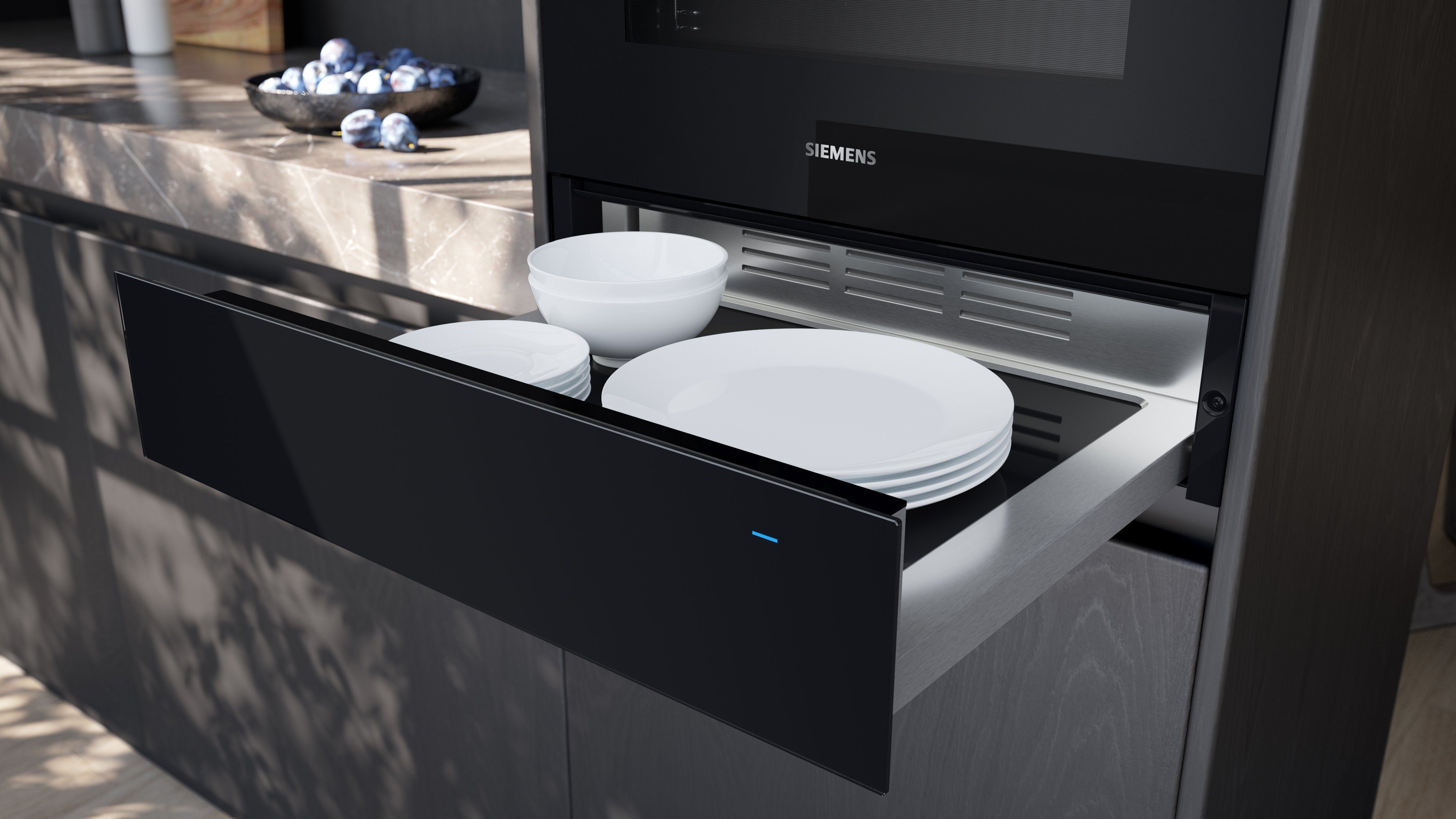 SIEMENS Einbau-Wärmeschublade BI710C1B1, intuitive Touch-Bedienung