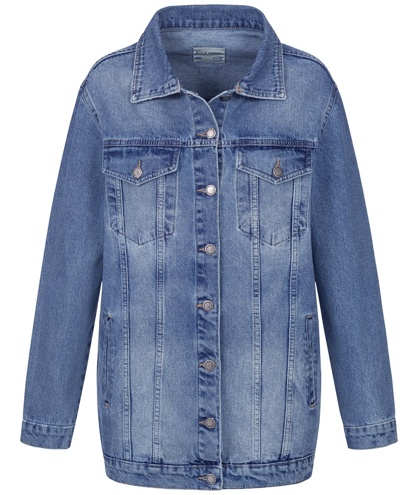 Rock Creek Jeansjacke Damen Jeansjacke Oversize D-480 Blau