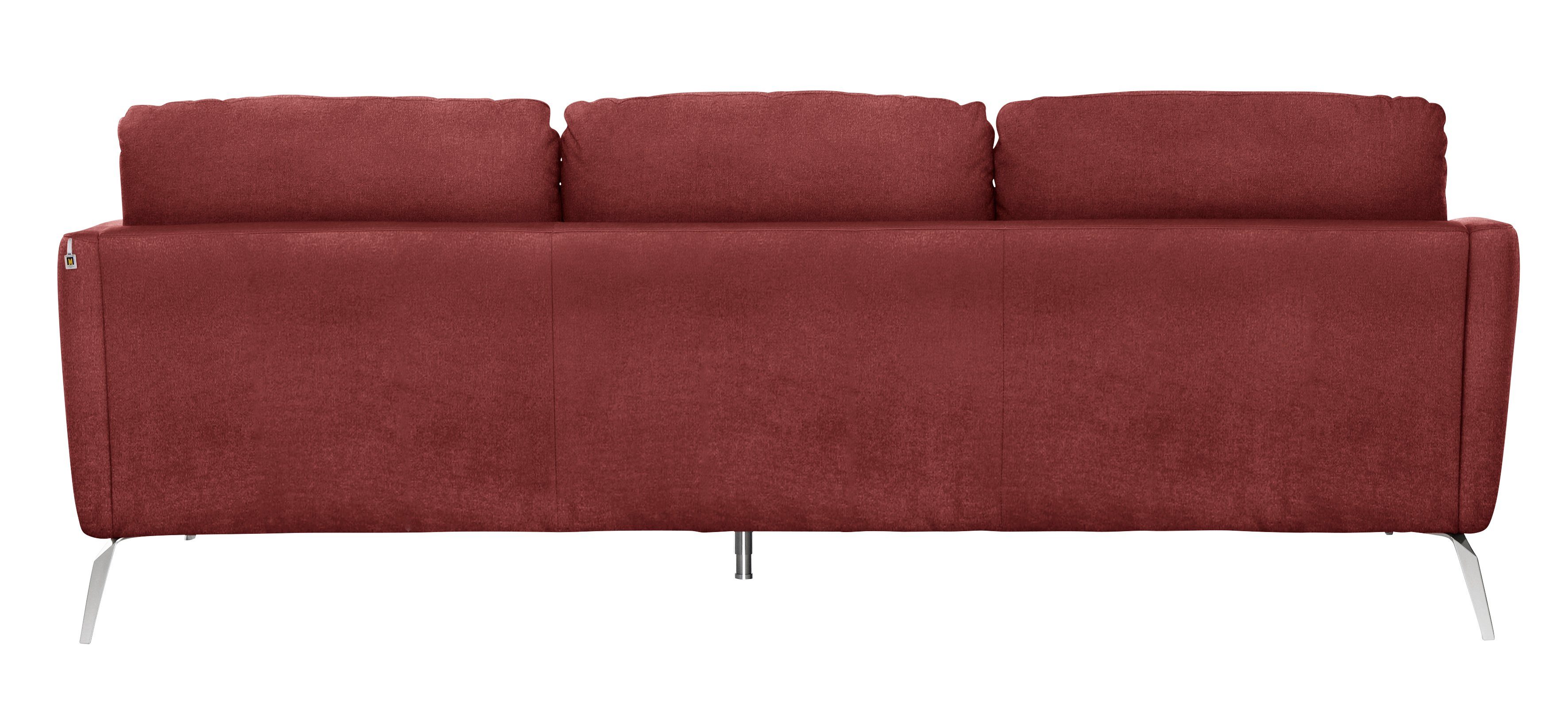 im Sitz, Chrom mit dekorativer Füße Big-Sofa W.SCHILLIG softy, Heftung glänzend