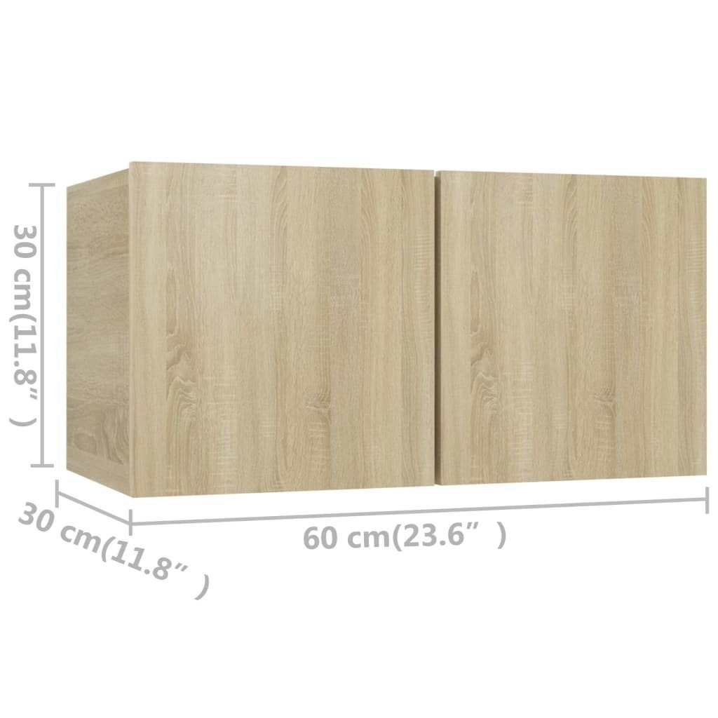 Sonoma-Eiche vidaXL (4-St) TV-Schrank-Set Holzwerkstoff Eiche Sonoma TV-Schrank 4-tlg.