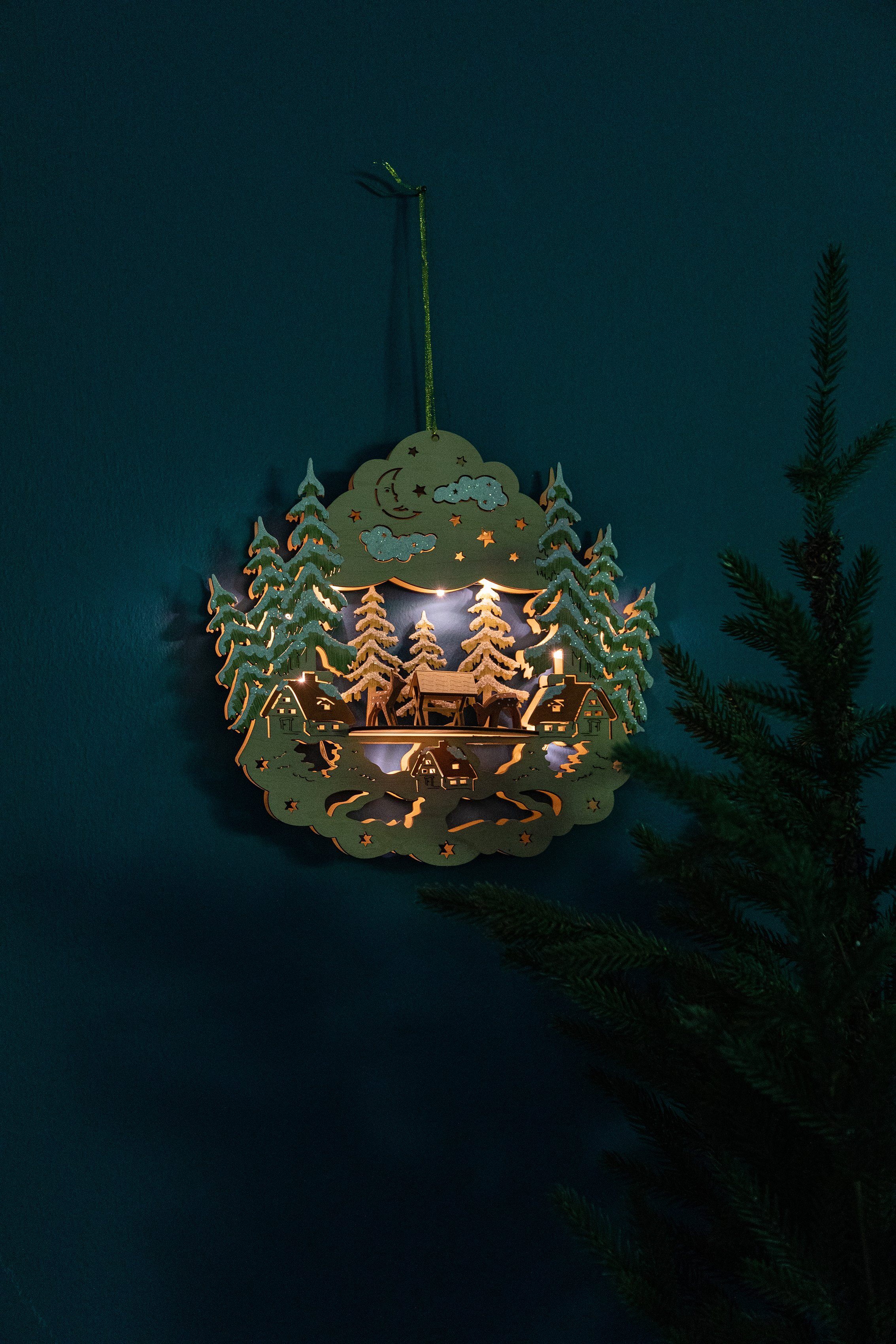 integriert, 29 & LED Höhe Möbel Dekolicht fest Weihnachtsdeko, Accessoires cm Myflair aus Holz, ca.