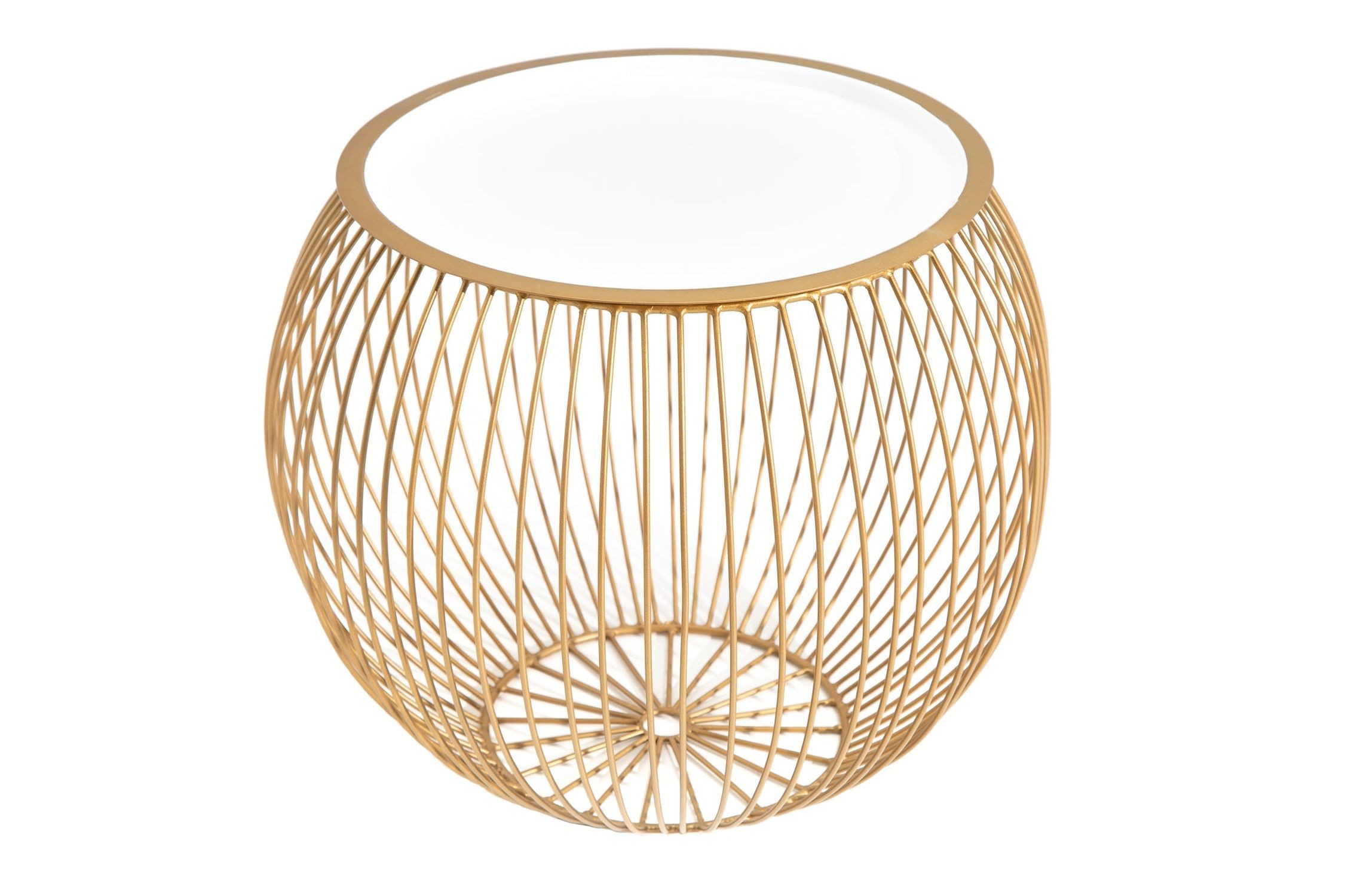 Licht-Erlebnisse Couchtisch DUBAI, Handarbeit aus Metall in Gold 41 x 41 x 33 cm (LxBxH) mit Tablett