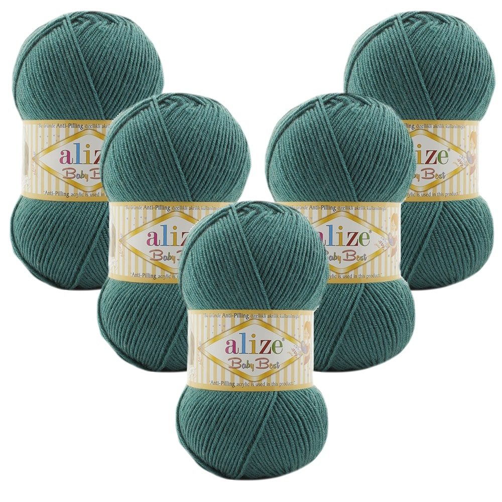 Alize 5 x ALIZE Baby Best 847 plumage Häkelwolle, 240 m, Babywolle,Viskose,Anti-Pilling,Babygarn