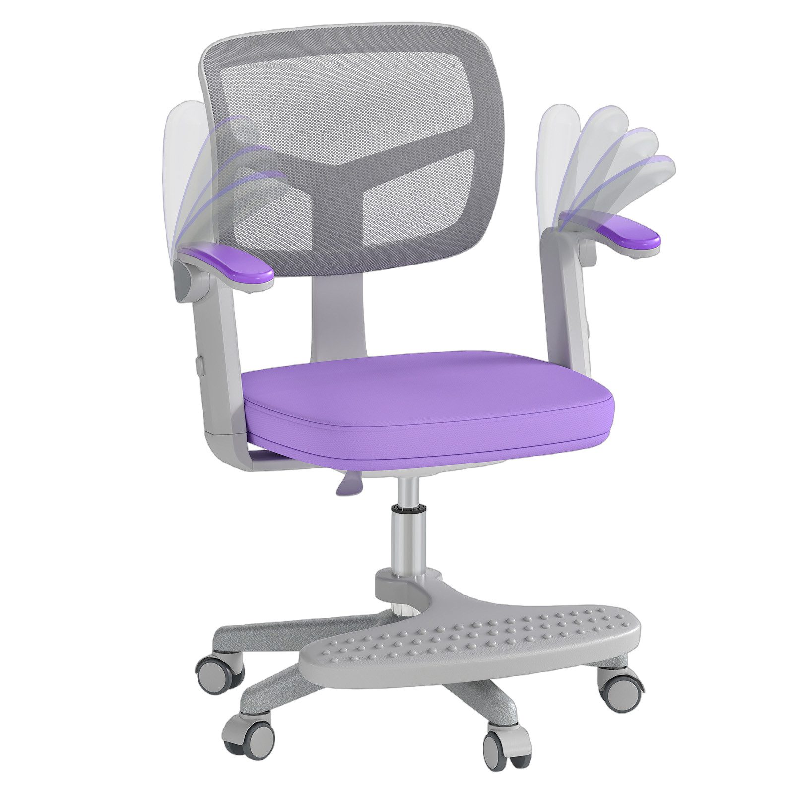 COSTWAY Drehstuhl, Kinder mit 5 Rollen, Schreibtischstuhl höhenverstellbar günstig online kaufen