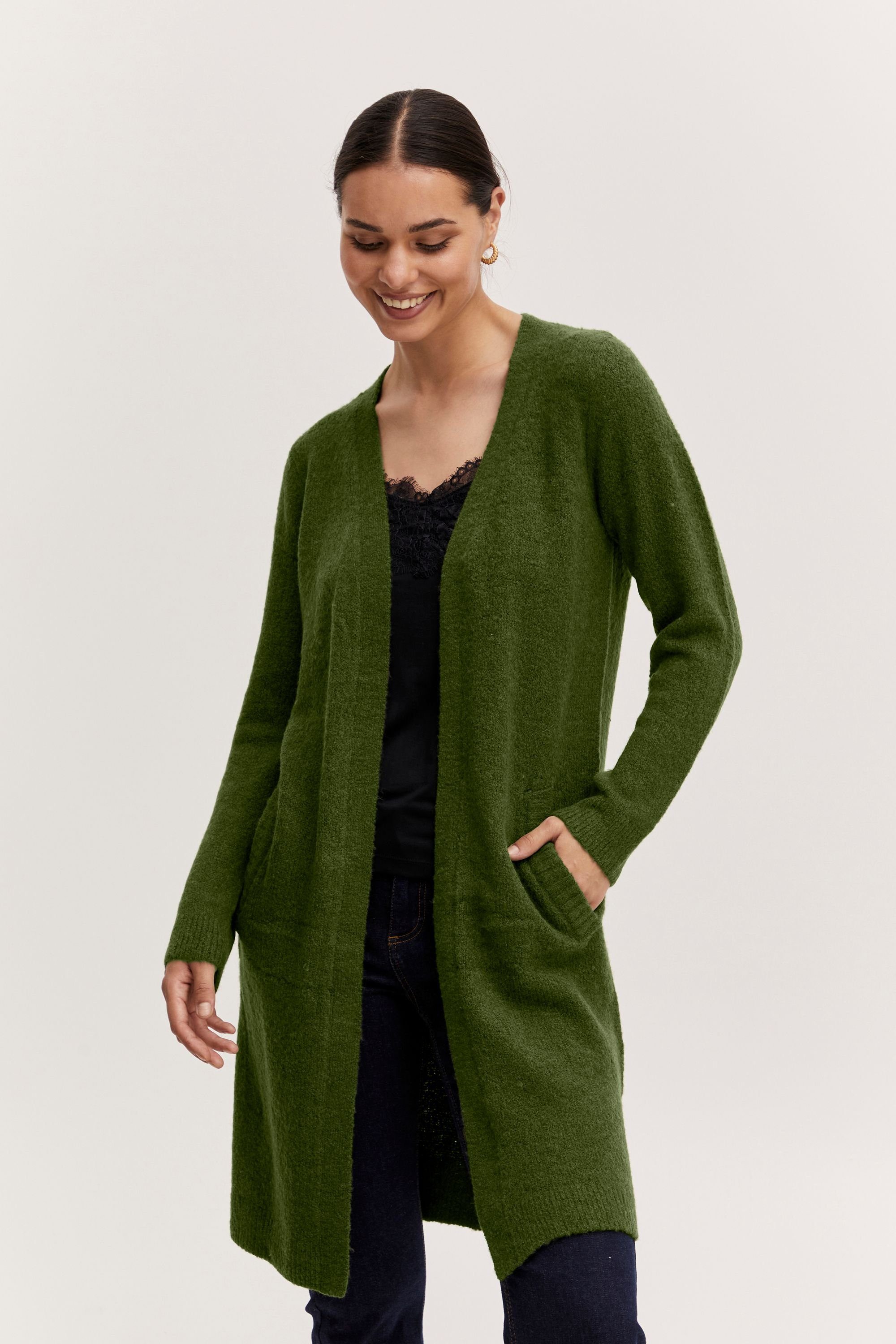 b.young Strickjacke BYMIRELLE 20806430 Rifle Green Melange (1904191)