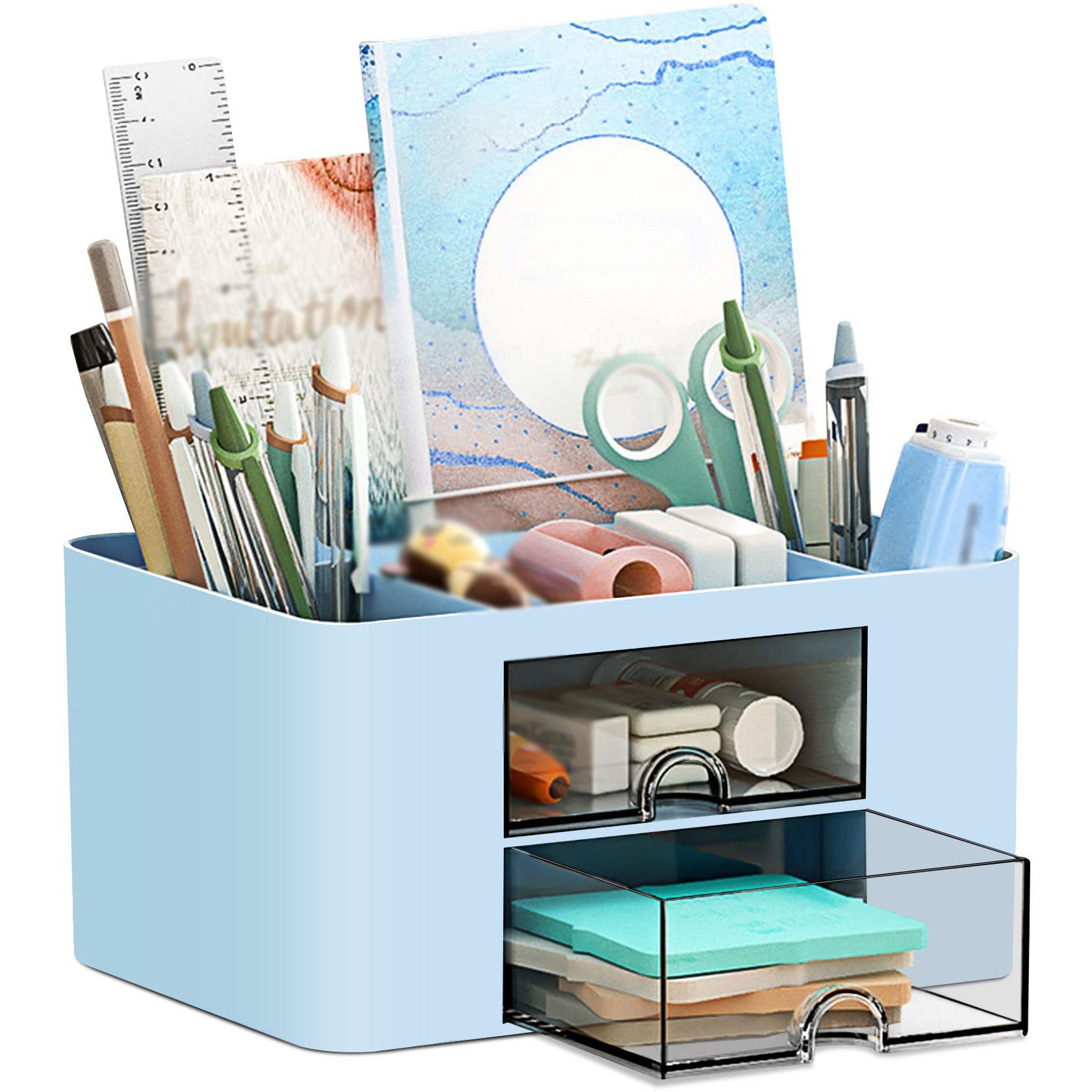 FOUORTUNATE-BEE Organizer Schreibtisch Organizer, Multifunktionaler Stifthalter mit Schublade