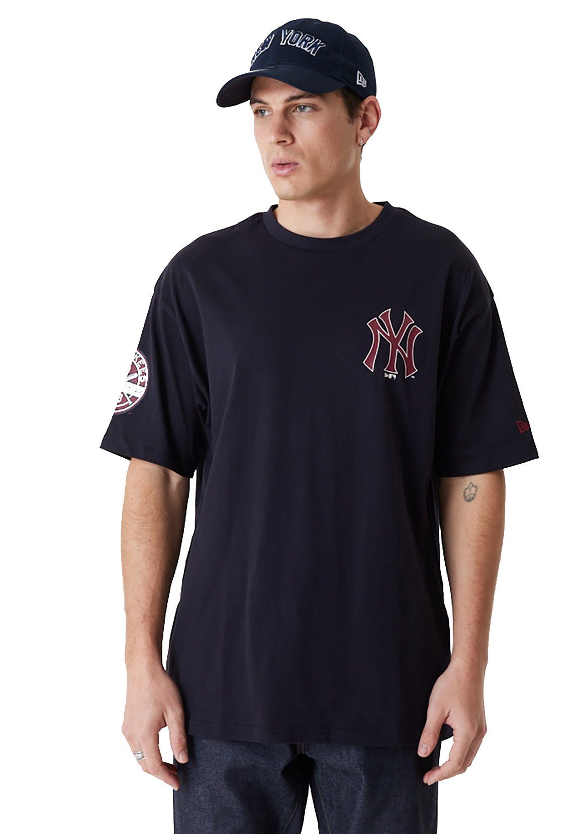 New Era T-Shirt New Era Herren T-Shirt MLB LARGE LOGO OS NY YANKEES TEE Navy