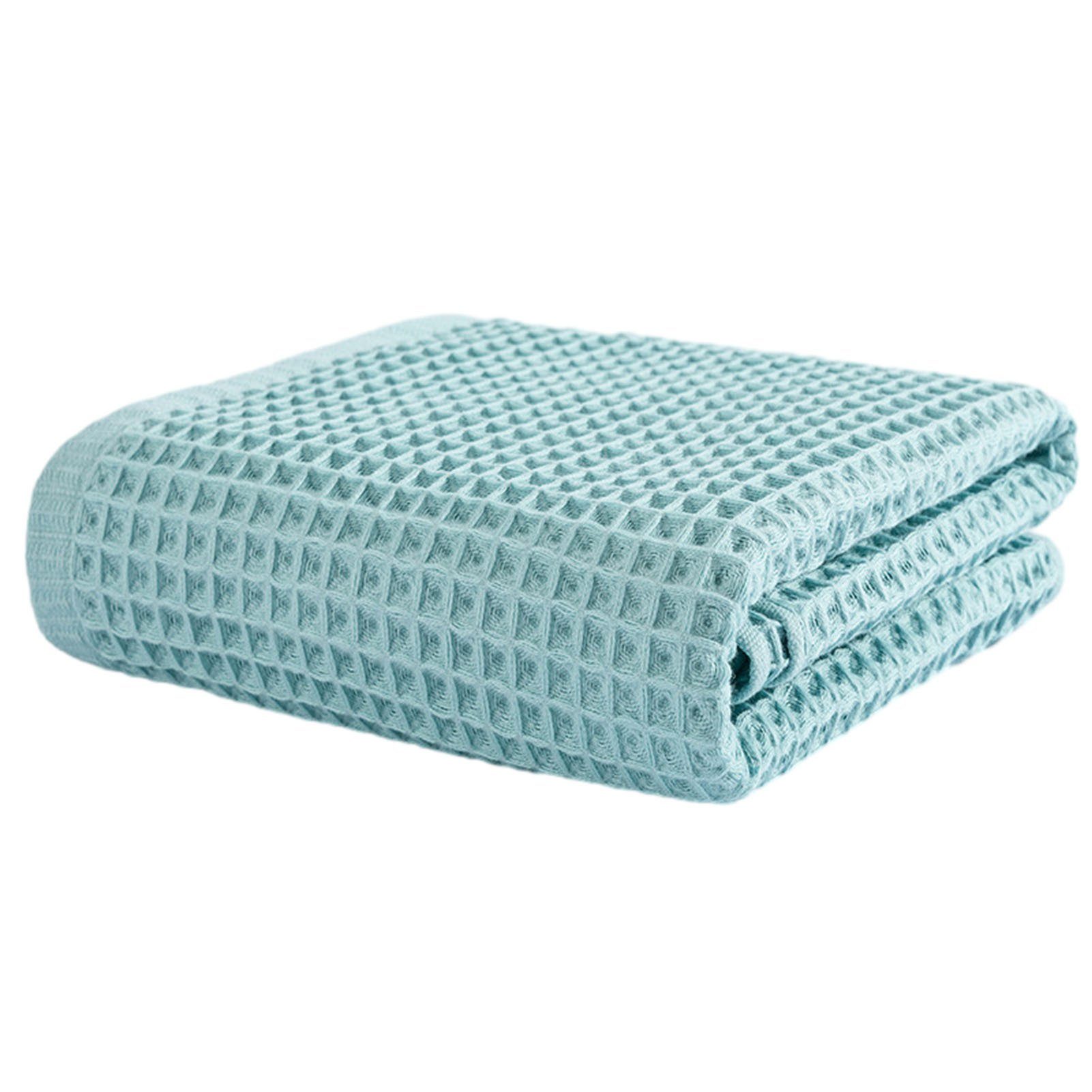 blue Bequemes, Blusmart Schnell Einfarbiges Handtuch Absorbierendes Set Baumwoll-Waffel-Badetuch,