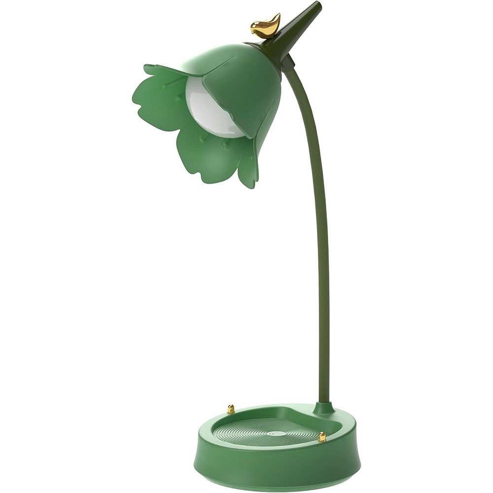 MOUTEN LED Blumen-Schreibtischlampe, Farbtemperaturen LED-Schreibtischlampe mit Schreibtischlampe 3 grün