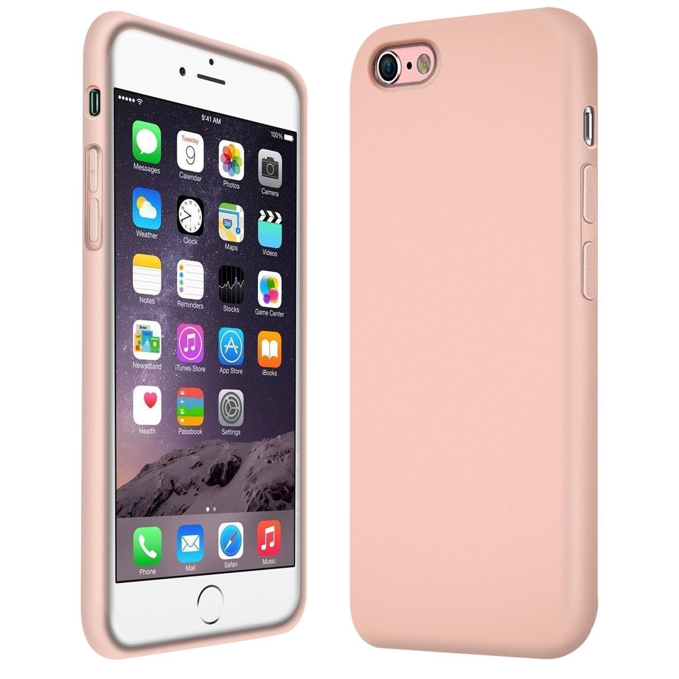 CoolGadget Handyhülle Silikon Case für das iPhone 6 / 6S Slim TPU Cover 4,7 Zoll, Weiche Schutz Hülle mit Innen Fleece aus Stoff Handy Tasche