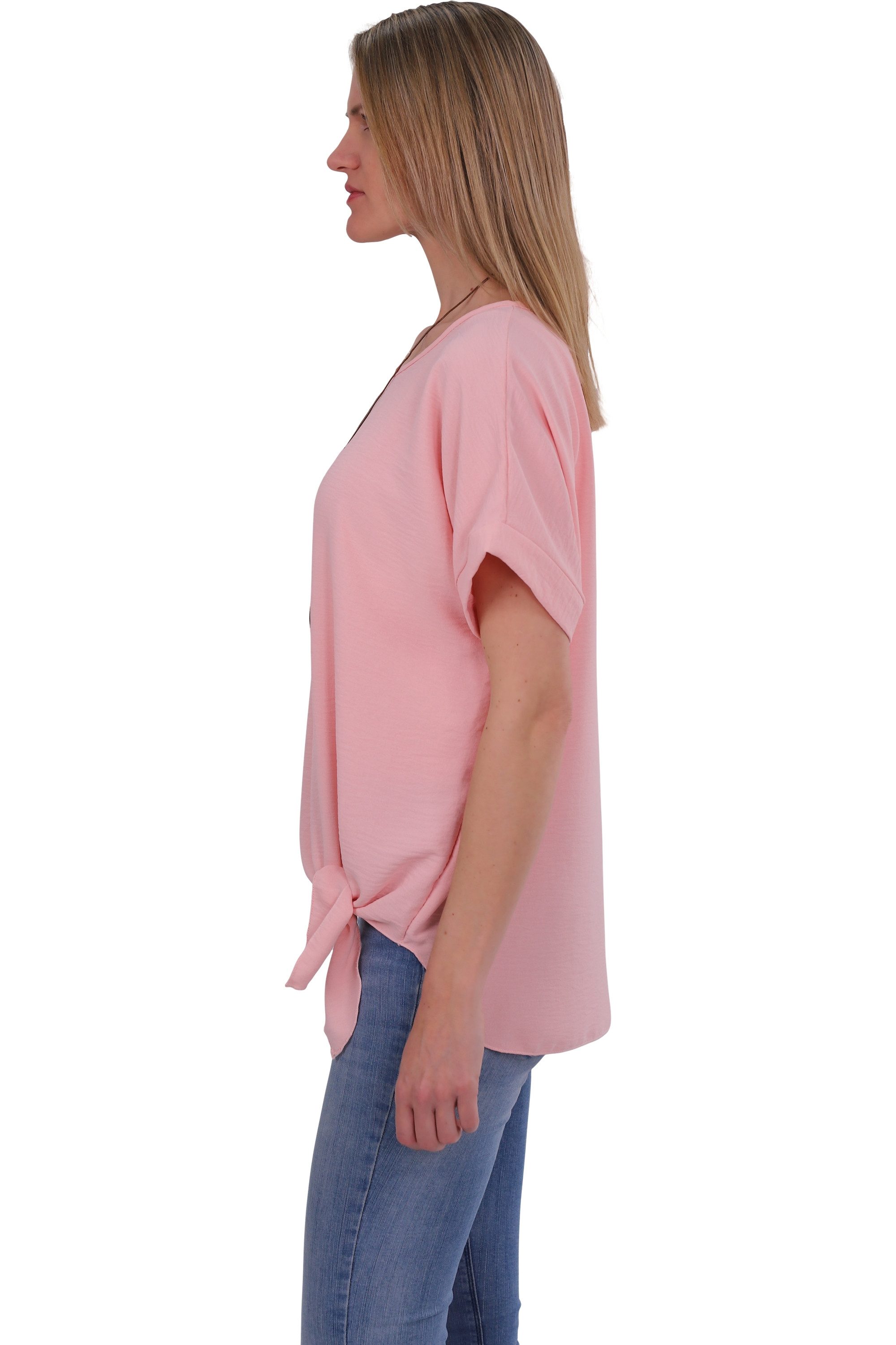 malito more than fashion Blusenshirt malito Damen Blusenshirt 10508 mit Bindeknoten und Kette Einheitsgröße – Bild 2 von 5