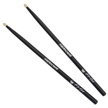 Wincent Schlagzeug Randy Black Drumsticks BK mit Damper Pads