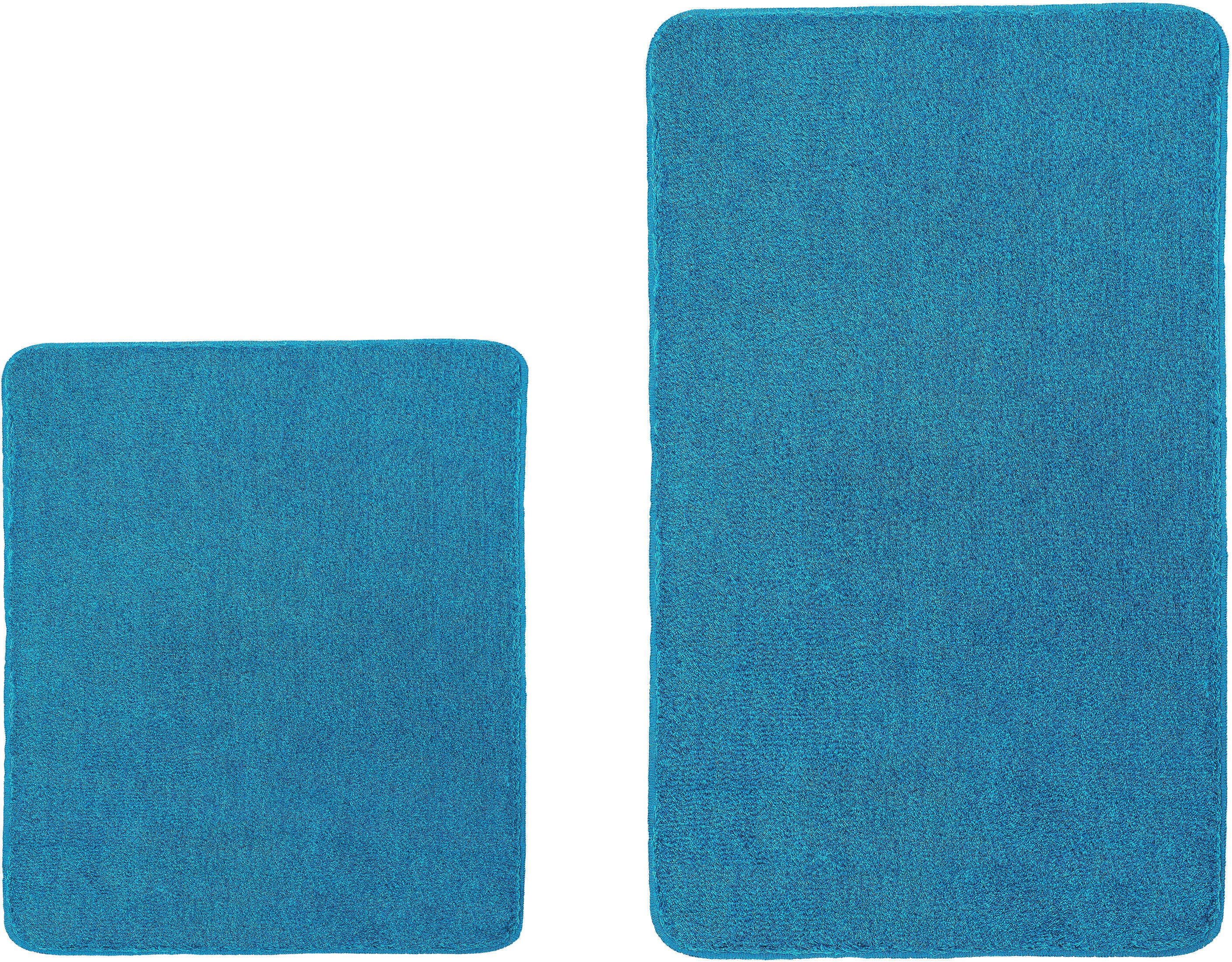 Kleine Wolke Badematte RELAX, Höhe 30 mm, rutschhemmend beschichtet, fußbodenheizungsgeeignet, Polyacryl, rechteckig, 2er-Set 55x65 cm / 60x100 cm, Badteppich, Uni Farben, rechteckig, rund & als Set erhältlich