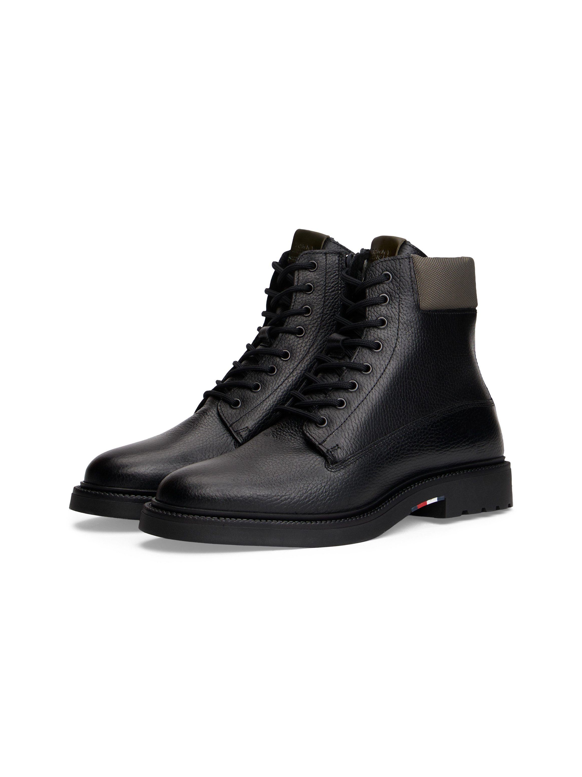 Tommy Hilfiger HILFIGER COMFORT LWT WRM MX BOOT Schnürboots, Herbstboots, Schnürstiefelette mit Logo-Aufnäher an der Schuhzunge