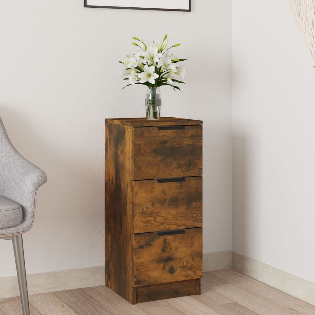 vidaXL Sideboard NA Sideboard Räuchereiche 30x30x70 cm Spanplatte