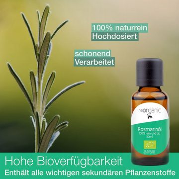 NeoOrganic Duftöl BIO Rosmarinöl 30ml, aus dem echten Rosmarin – Rosmarinus officinalis