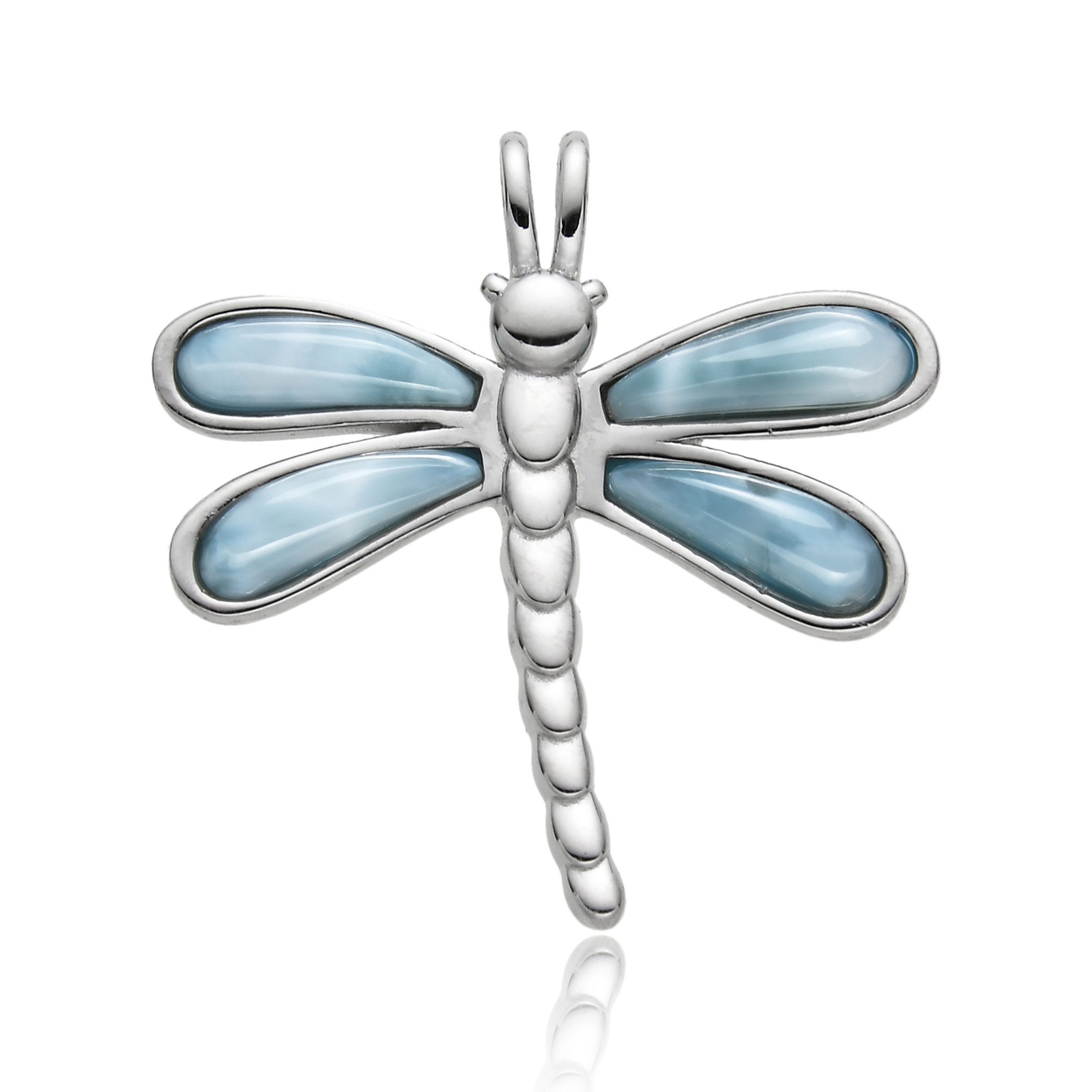 Cavill Kettenanhänger Cavill Silberanhänger Libelle 3,1 ct Larimar Blau 925 Sterling (1-tlg)