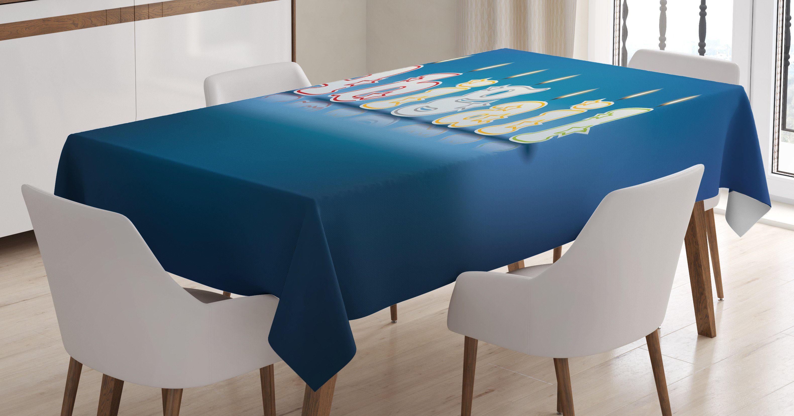 Tischdecke Für Farben, den Abigail Außen Waschbar Kuchen Klare geeignet Abakuhaus Bereich Farbfest Topping Alphabet