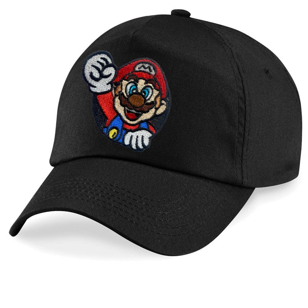 Size & Schwarz Stick Mario Peach Patch Cap Faust Baseball Kinder Brownie One Blondie Super Luigi Nintendo