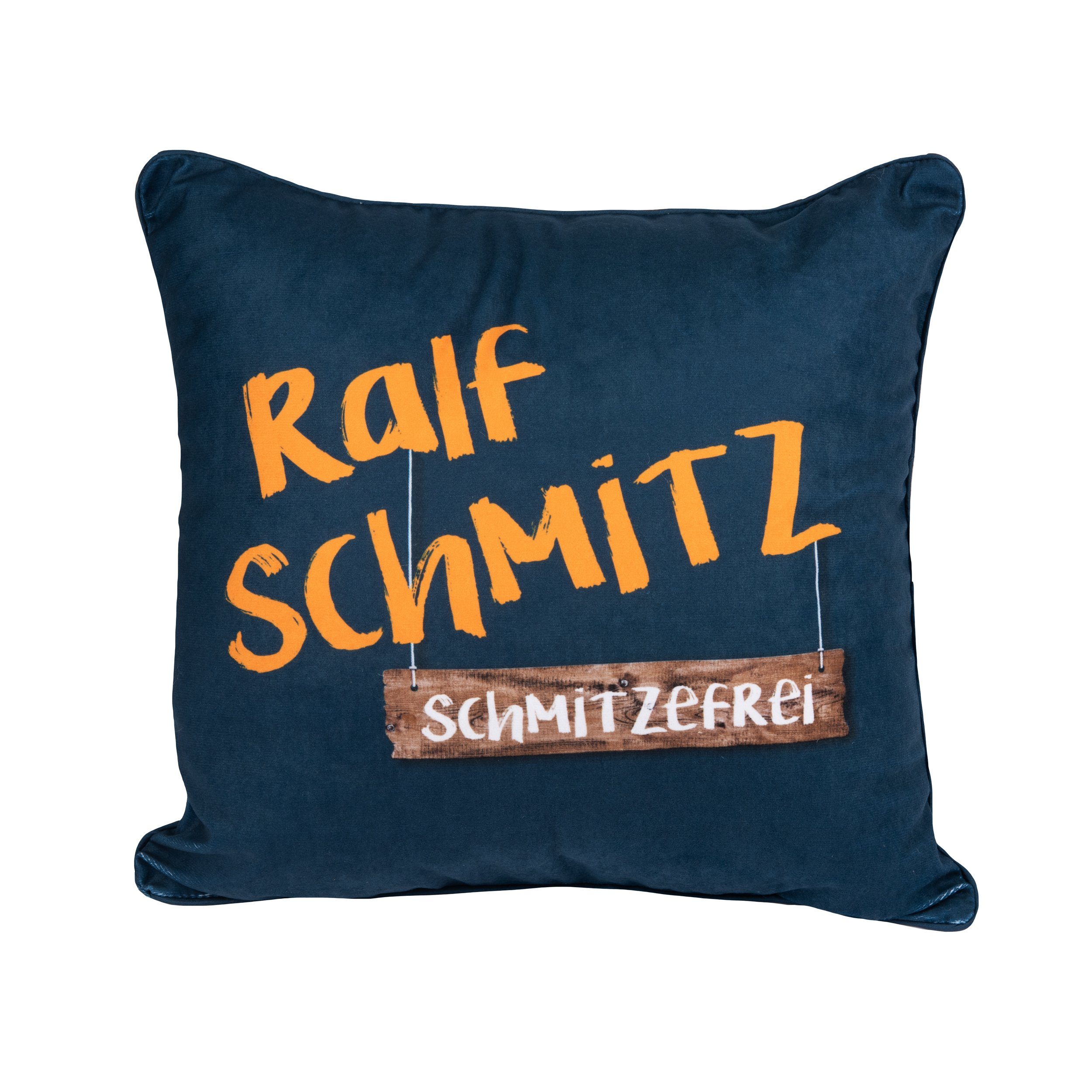 United Labels® Dekokissen Ralf Schmitz Kissen – Schmitzefrei Dekokissen Blau