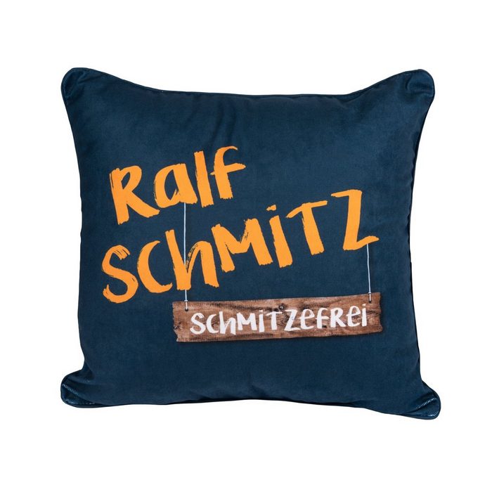 United Labels® Dekokissen Ralf Schmitz Kissen – Schmitzefrei Dekokissen zur brandneuen Tour Sitzkissen Blau