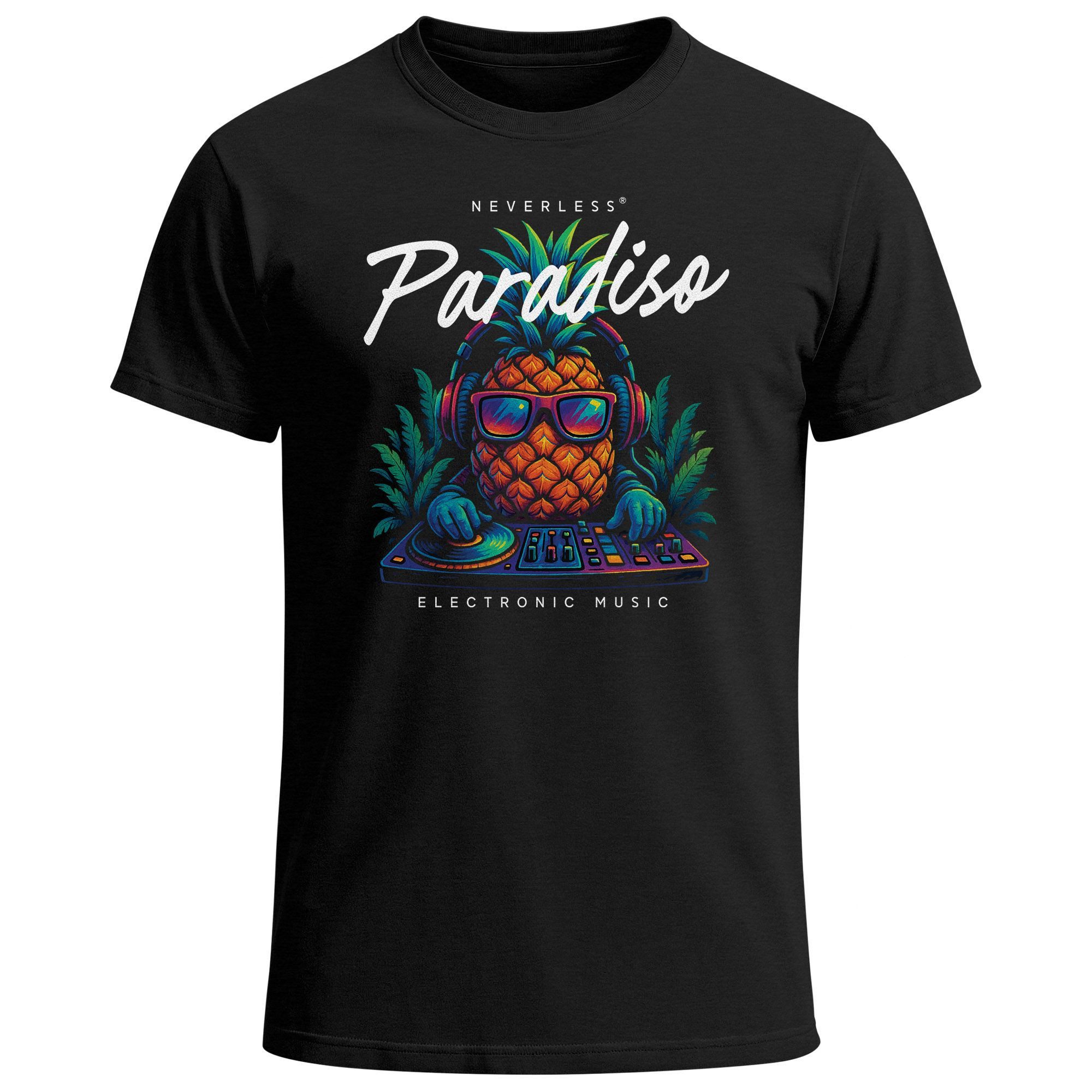 Neverless Print-Shirt Herren T-Shirt DJ Ananas günstig online kaufen