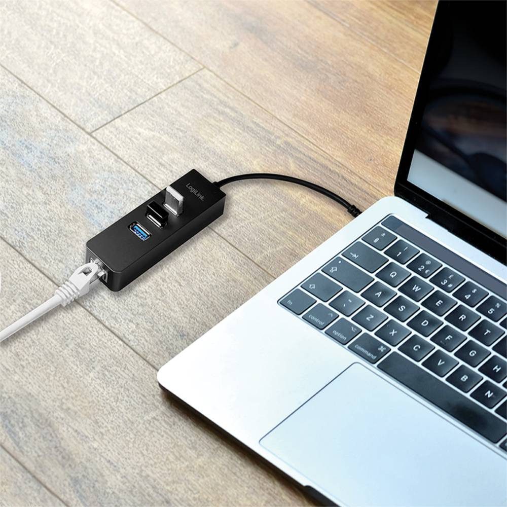 LogiLink Gigabit 1000Mbit/s Netzwerkkarte - USB 3 Typ-C auf Gigabit UA0283 USB-Adapter