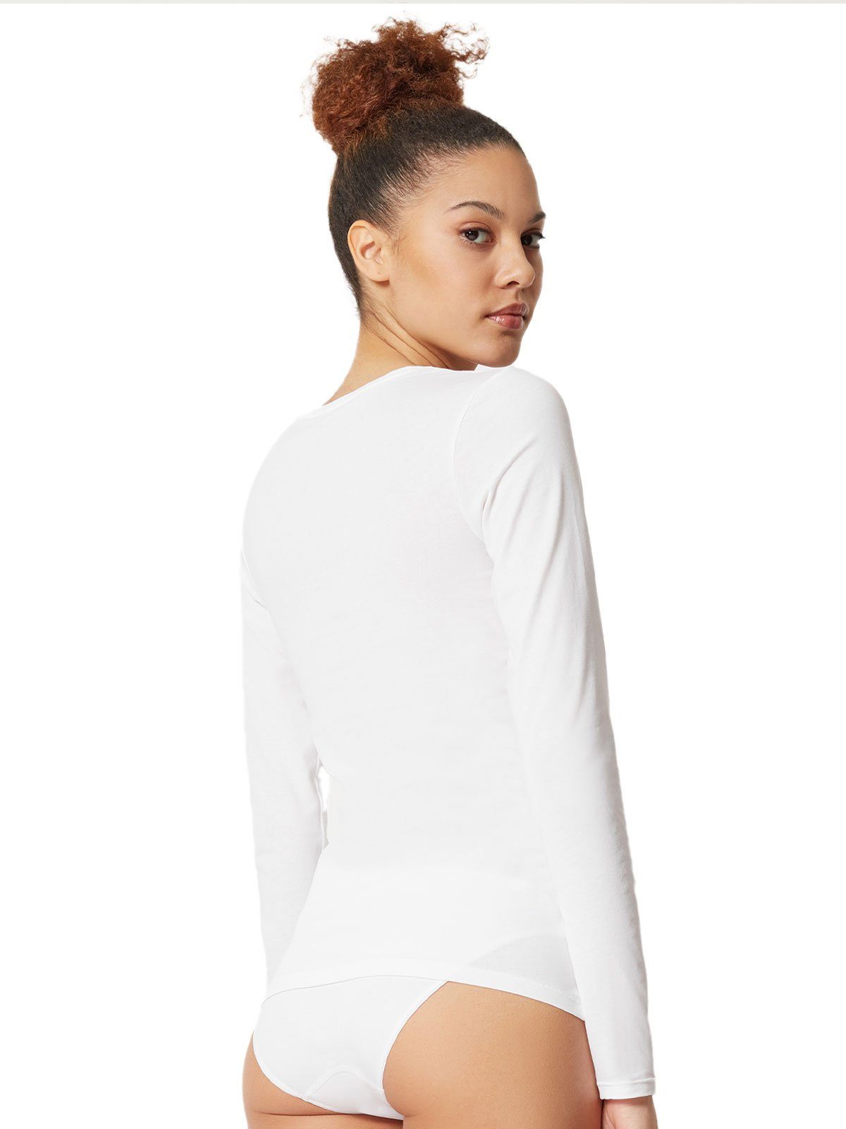 Skiny Unterhemd Damen Shirt langarm Cotton Essentials (Stück, 1-St) -