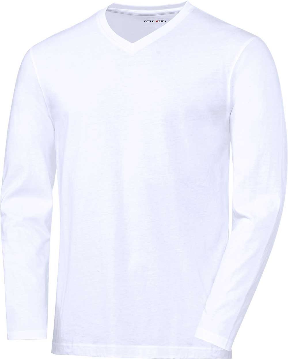 Otto Kern Kern 100% Langarmshirt hautsympathischer (5er-Pack) Baumwolle formstabiler weiß aus und