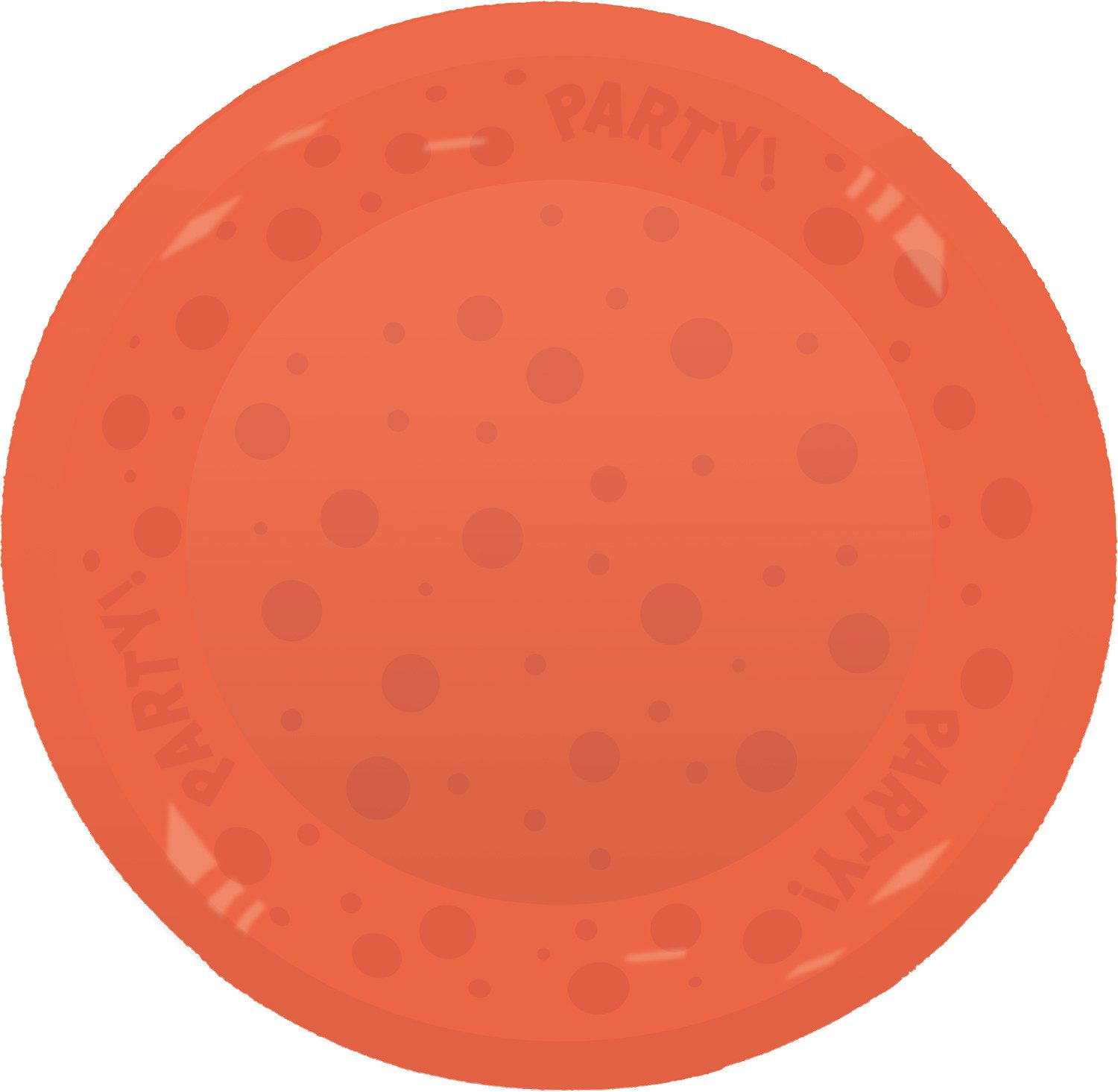 Procos Geschirr-Set Mehrweg Teller 21 cm, 1 Stück Orange fluoresziere, Kunststoff