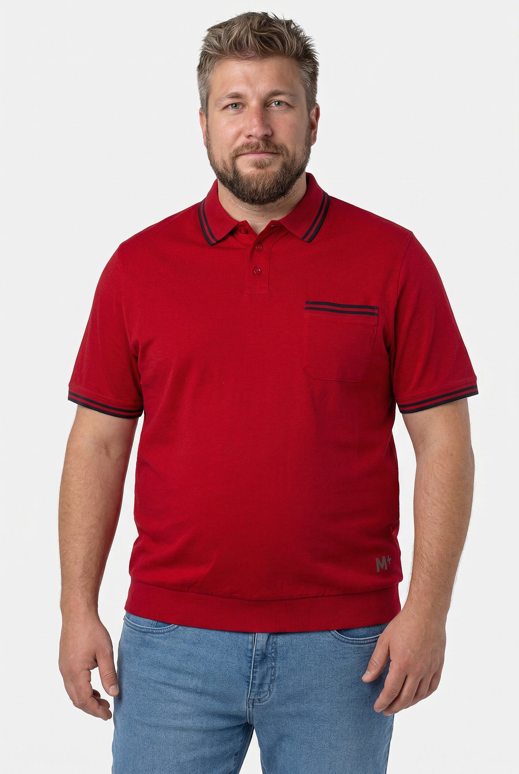 Men Plus Poloshirt Poloshirt Bauchfit Halbarm Polokragen