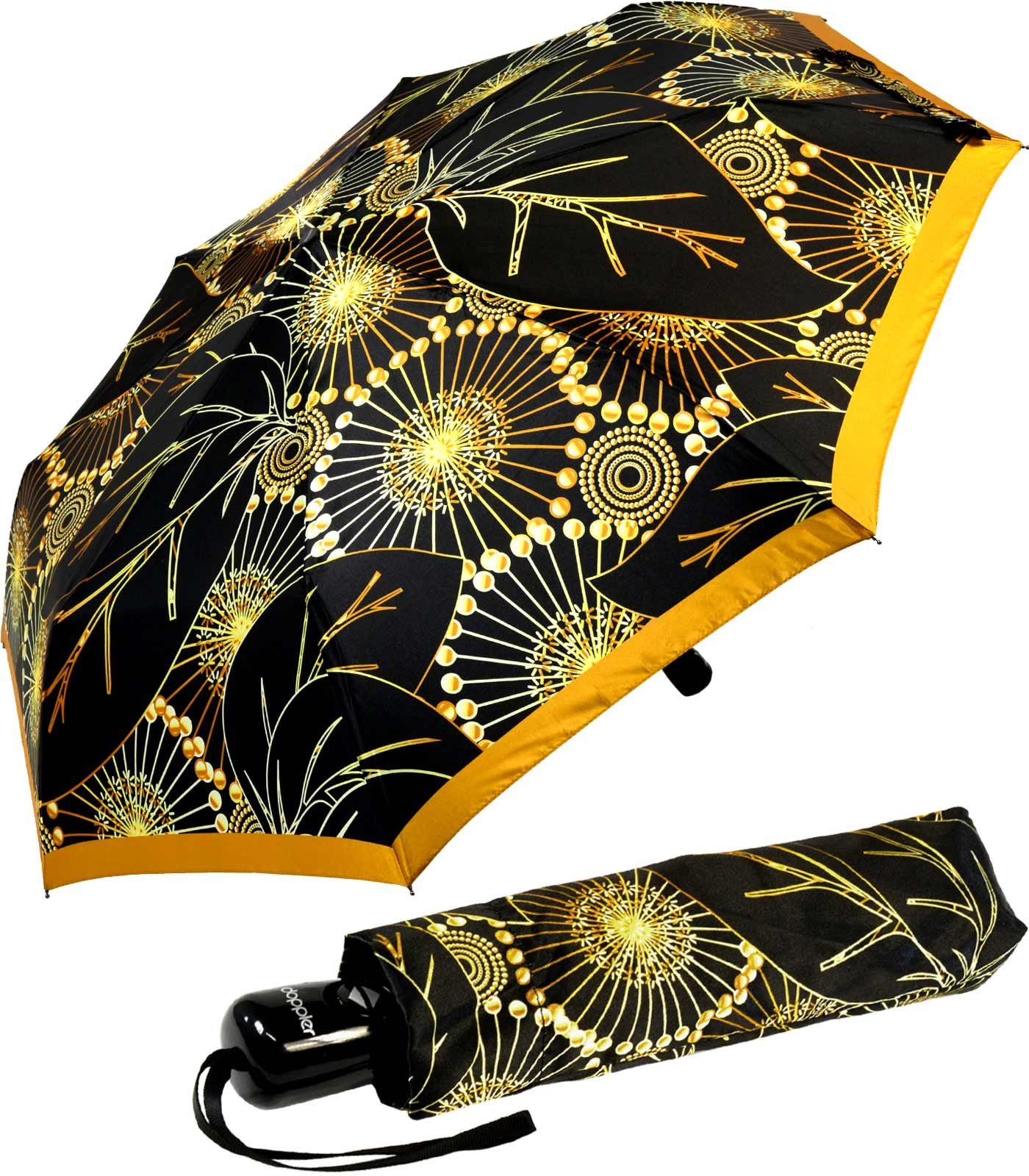 doppler® Stockregenschirm auffällig bedruckter Damenschirm Auf-Zu-Automatik, modernes Design auf einem stabilen Taschenschirm
