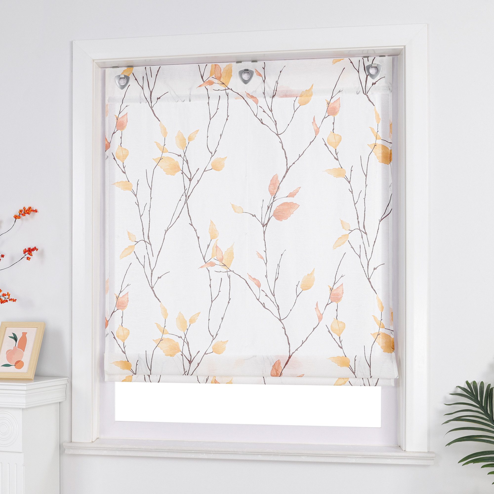 Joyswahl Raffrollo, mit Hakenaufhängung, ohne bohren, mit Zweig und Blattmo günstig online kaufen