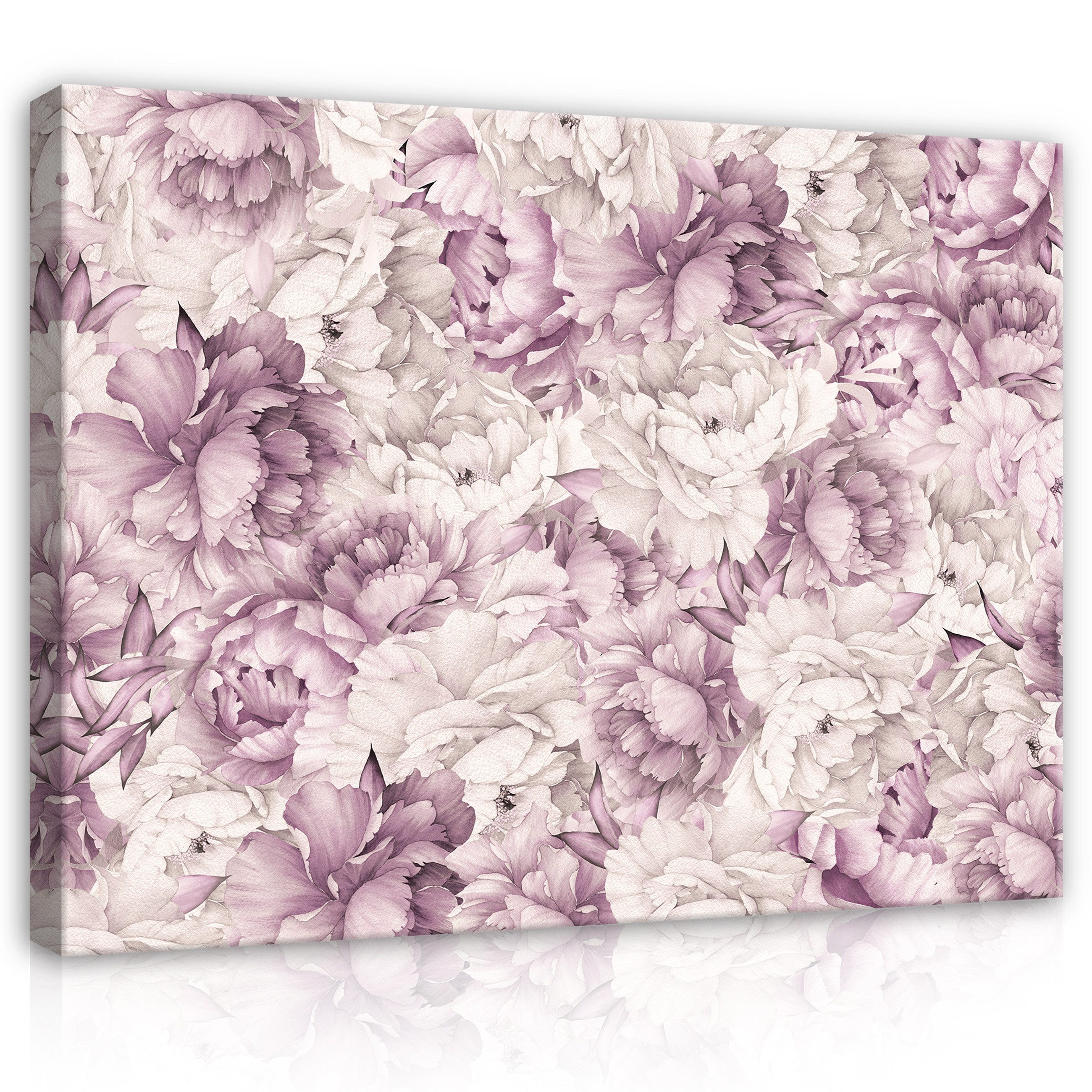 Wallarena Leinwandbild Rosen - Mehrfarbig - Elegant - Schlafzimmer, Rosen, 100x75x3cm