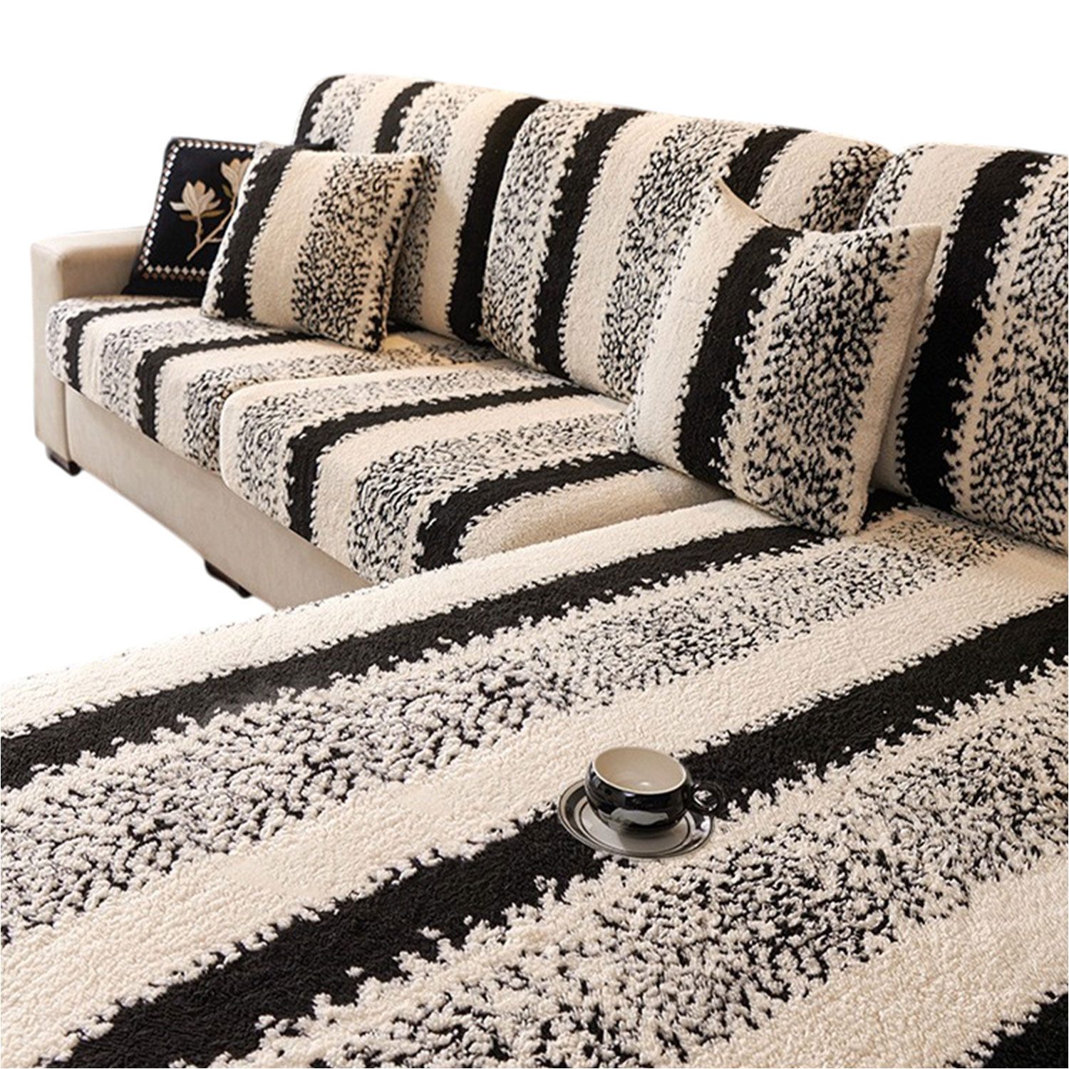 Refttenw Sofahusse Plüschsofabezug,Elastischer Couch Sesselbezug, L-förmige günstig online kaufen