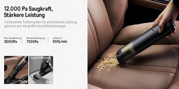 Baseus Handstaubsauger Mit USB-C-Schnellladung, kabelloser Autostaubsauger, 100,00 W, mit One-Touch-Entleerungsfunktion, für Auto, Tierhaare, Haushalt