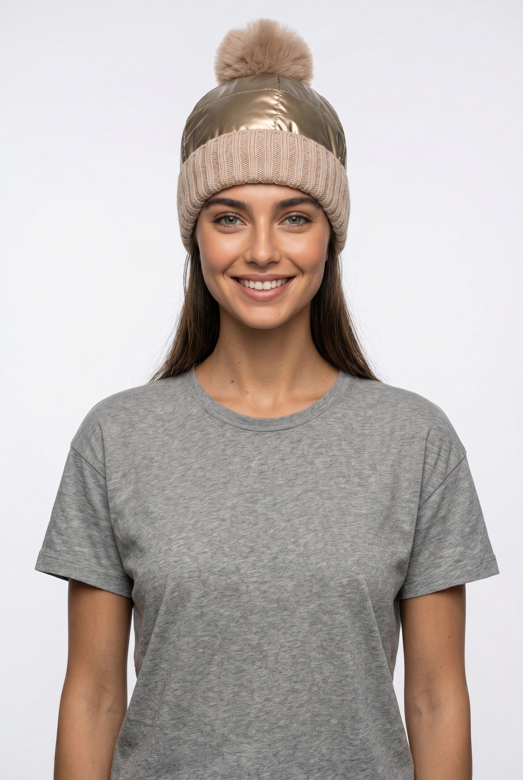 Capelli New York Strickmütze glänzende, mit Umschlag