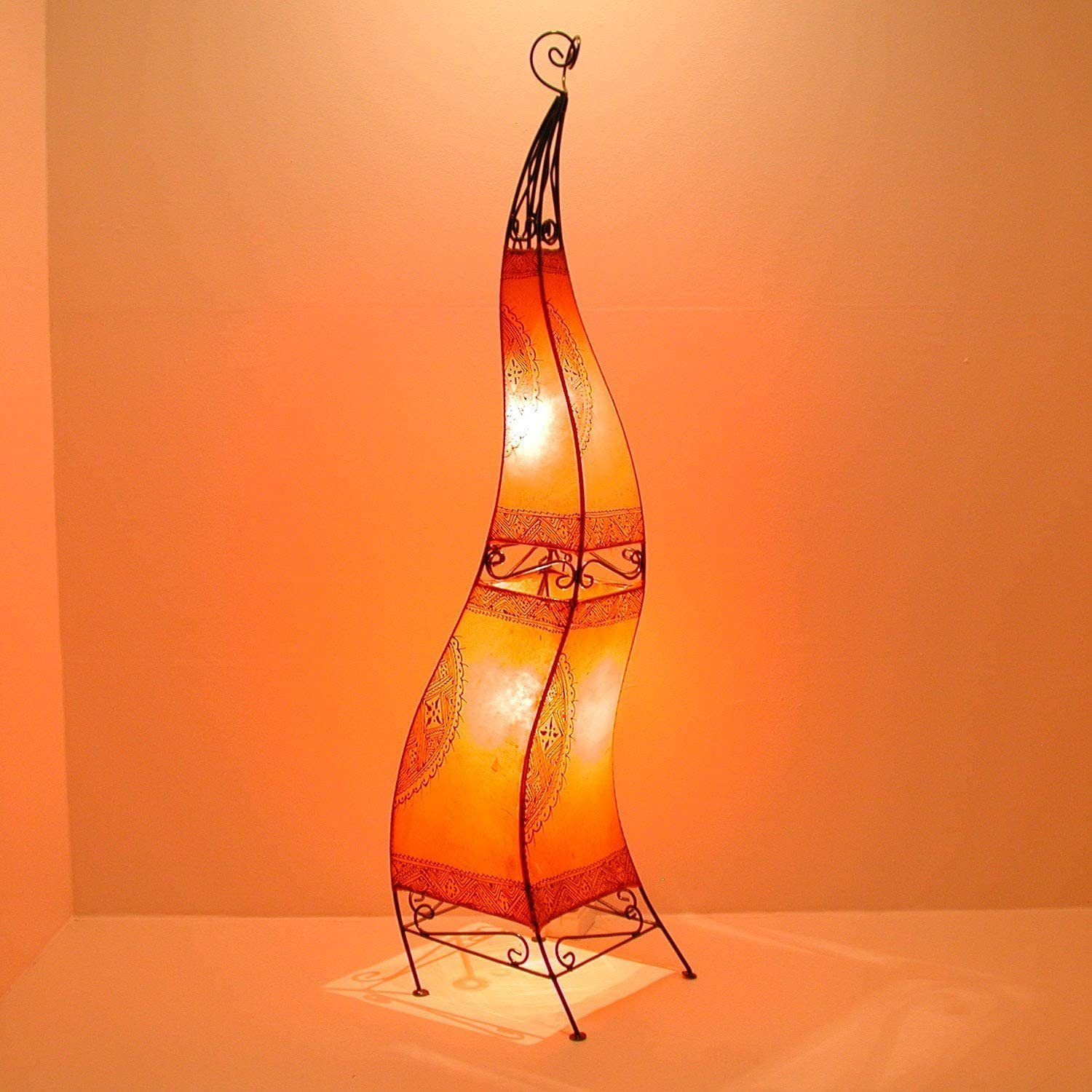 Casa Moro Stehlampe Orientalische Hennalampe Stehlampe XXL Ibis H150 cm  Orange