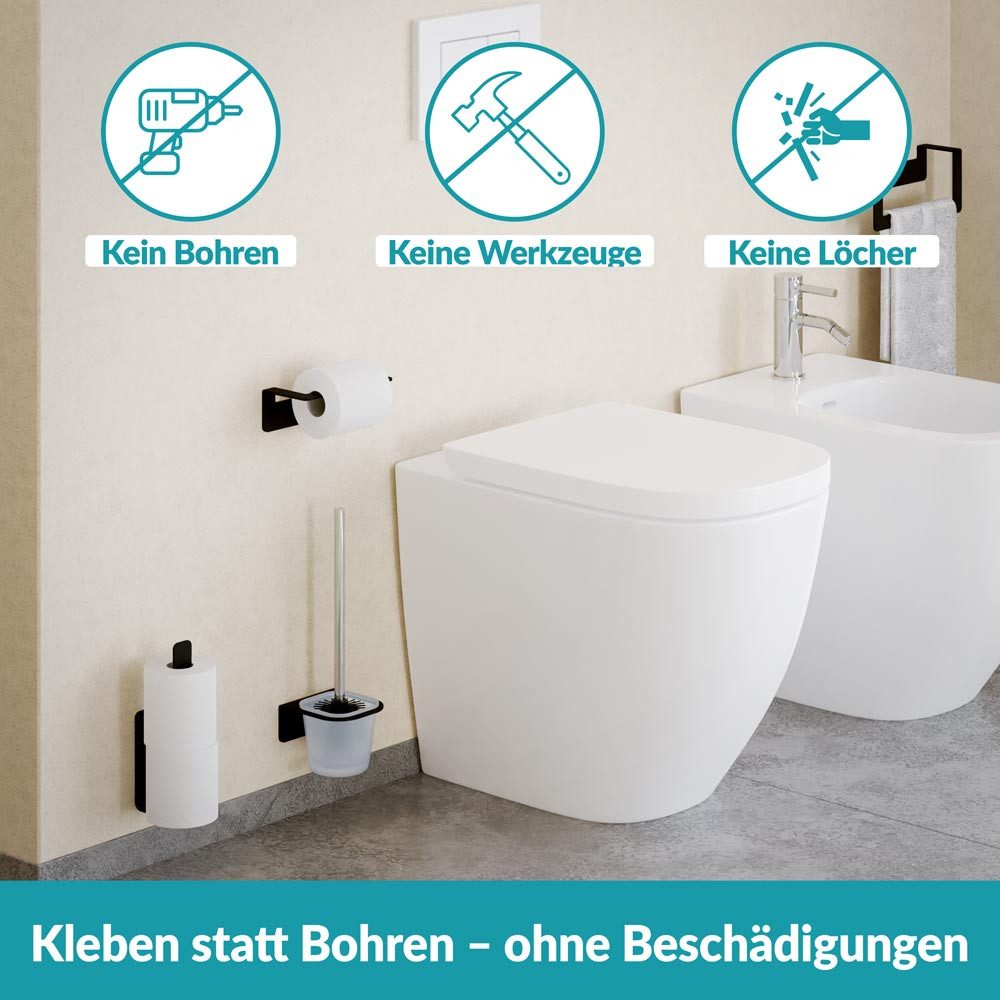 WEISSENSTEIN Toilettenpapierhalter ohne Bohren WC Rollenhalter günstig online kaufen