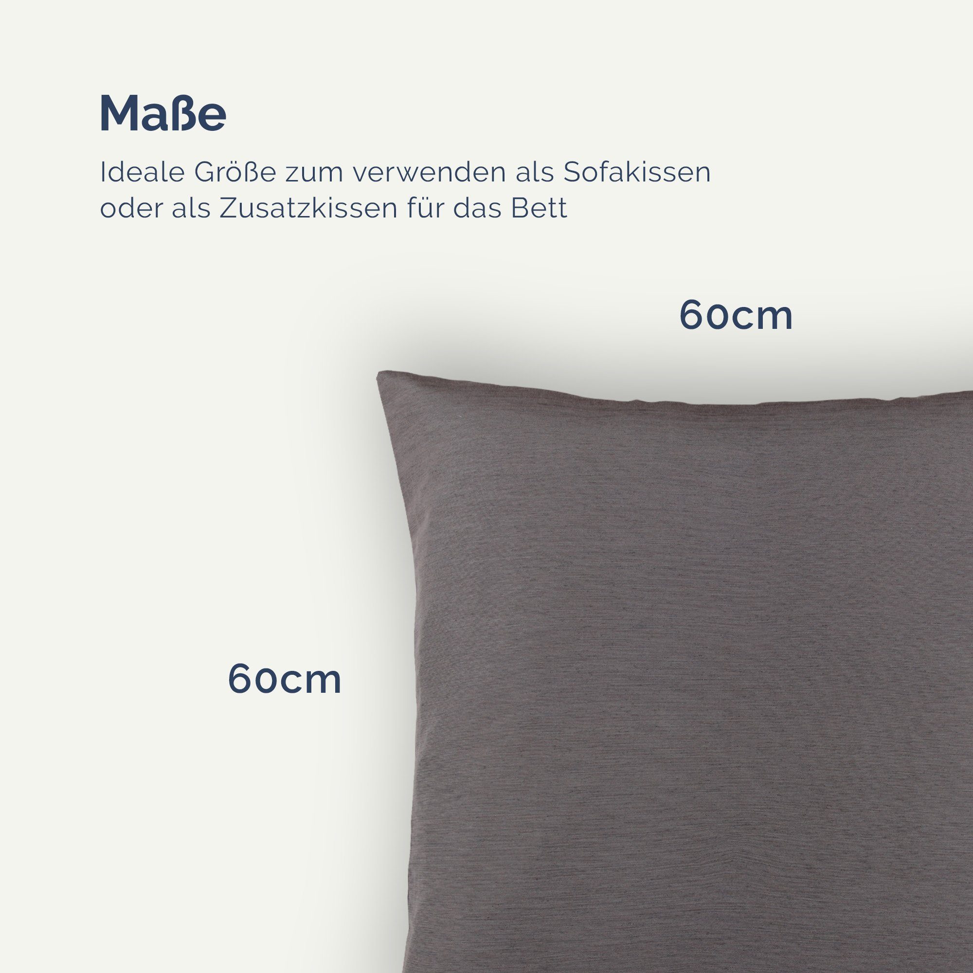 Arsvita Kissenhülle mit verdecktem Reißverschluss 60x60cm günstig online kaufen