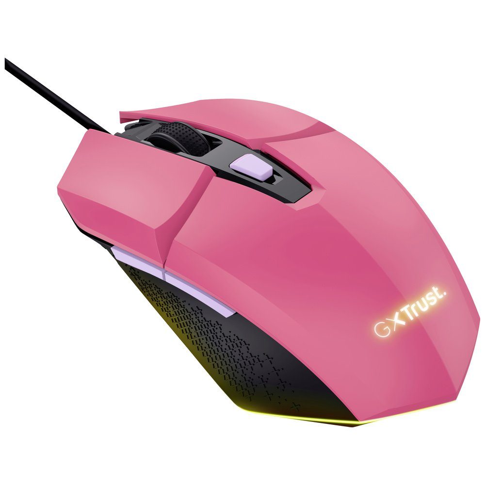 Trust Trust GXT109P FELOX Gaming-Maus Kabelgebunden Optisch Pink 6 Tasten  Mäuse, LED Beleuchtung