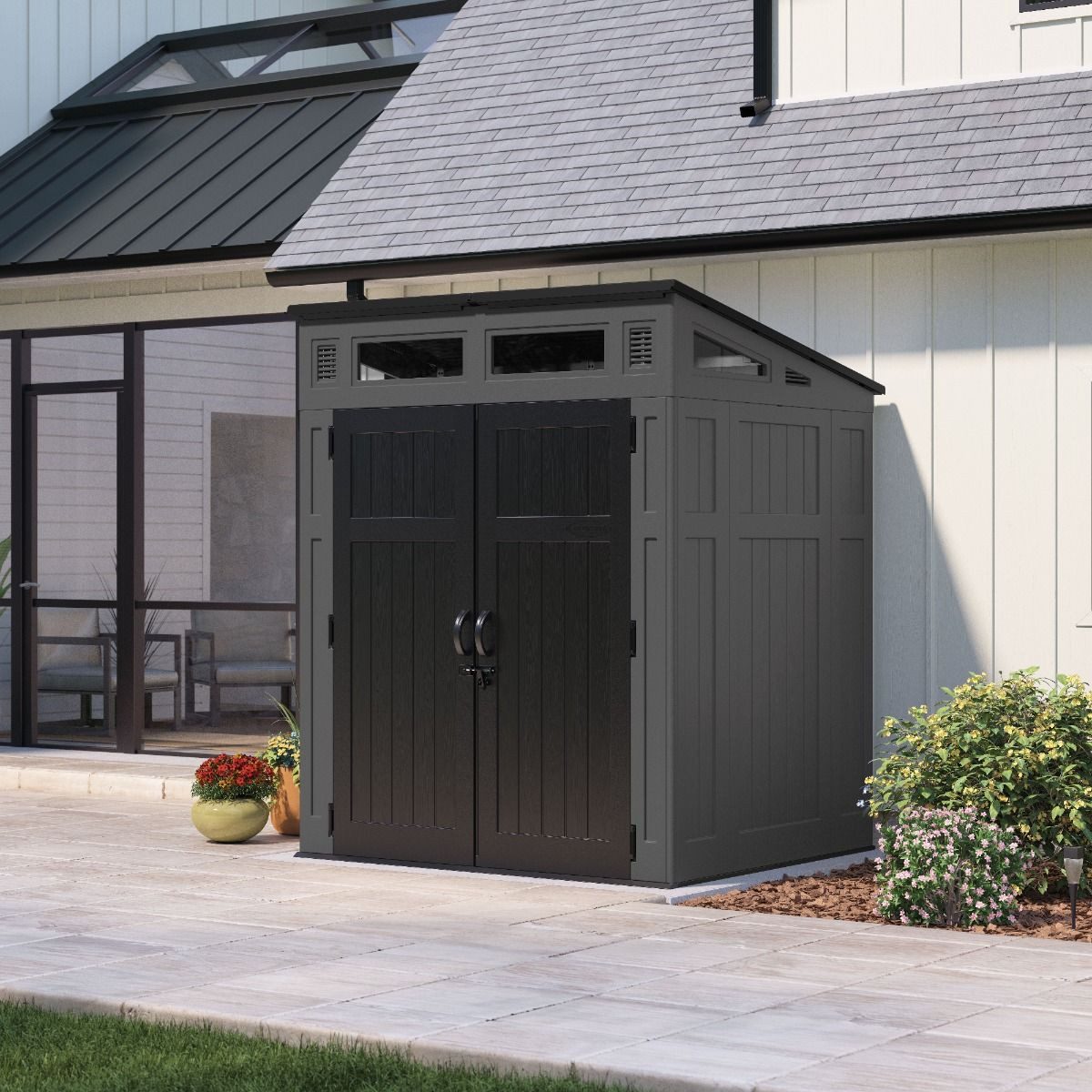 Suncast® Gartenhaus Modernist Gerätehaus 189 × 173 × 228 cm, 5,7 m³ Stauraum anthrazit