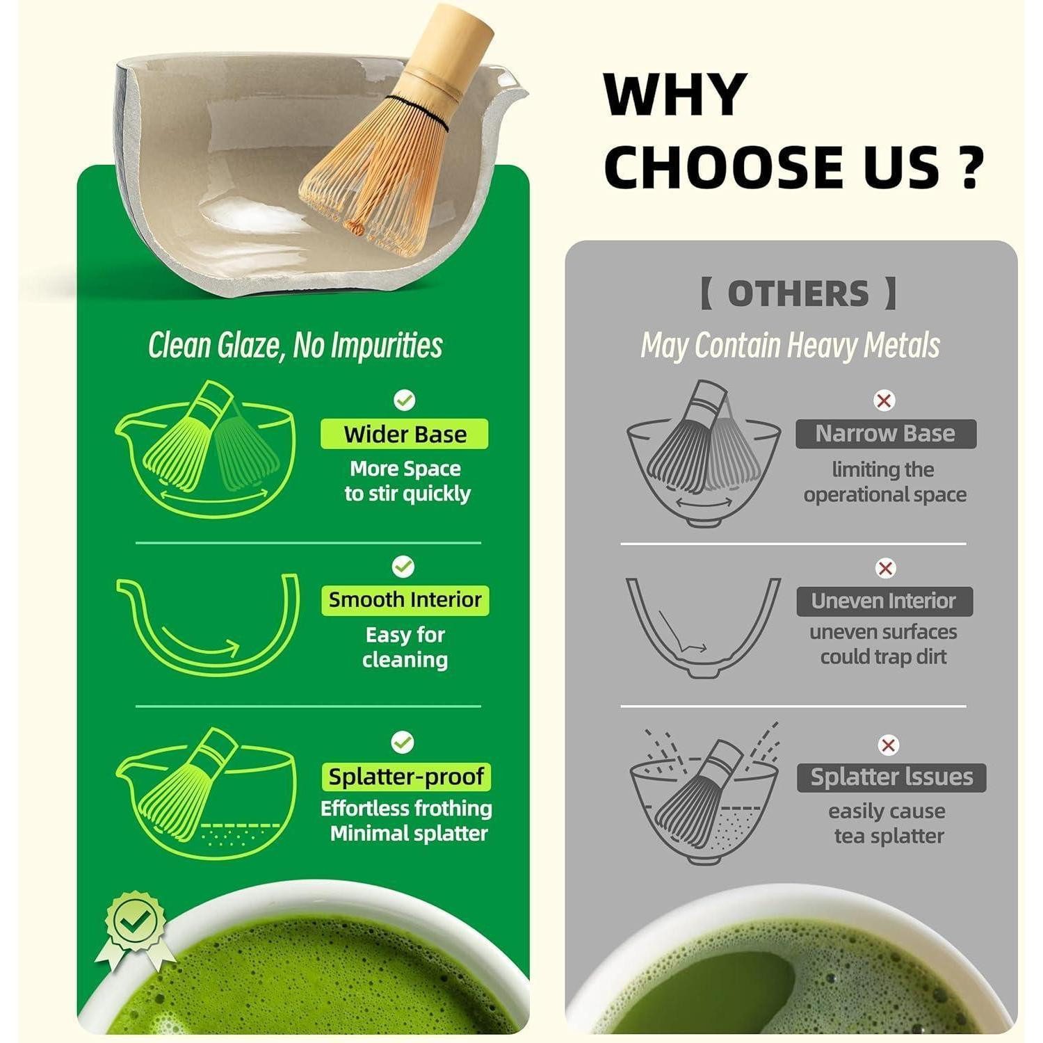 LuxusKollektion Teeservice Matcha Set Bowl Tragbares & Aufbewahrungsset Rocky-schwarz Grau+++